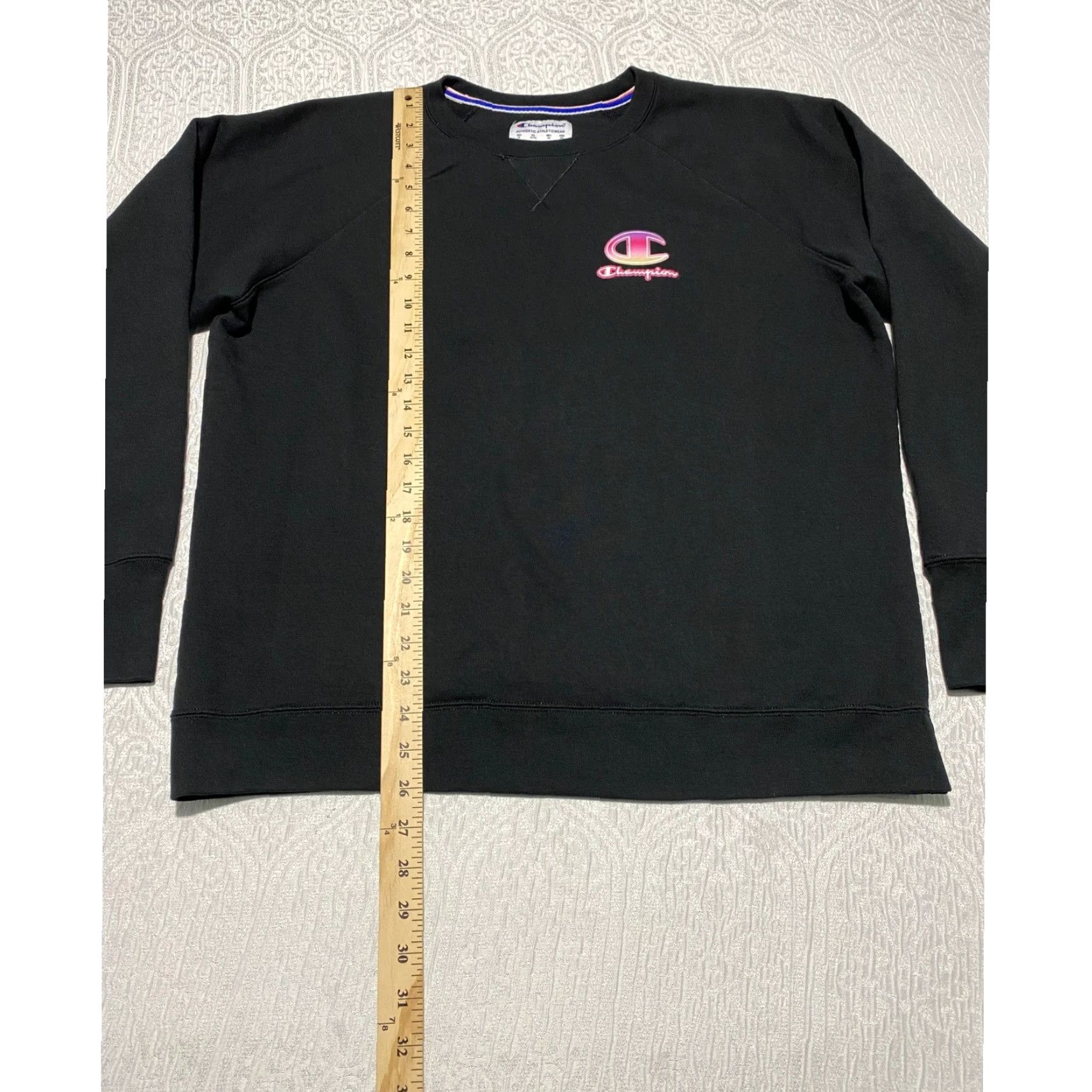 Champion Champion Sweatshirt Mens XL Black Crew Neck Logo Graphic Print Athleticwear Size US XL / EU 56 / 4 - 6 Thumbnail