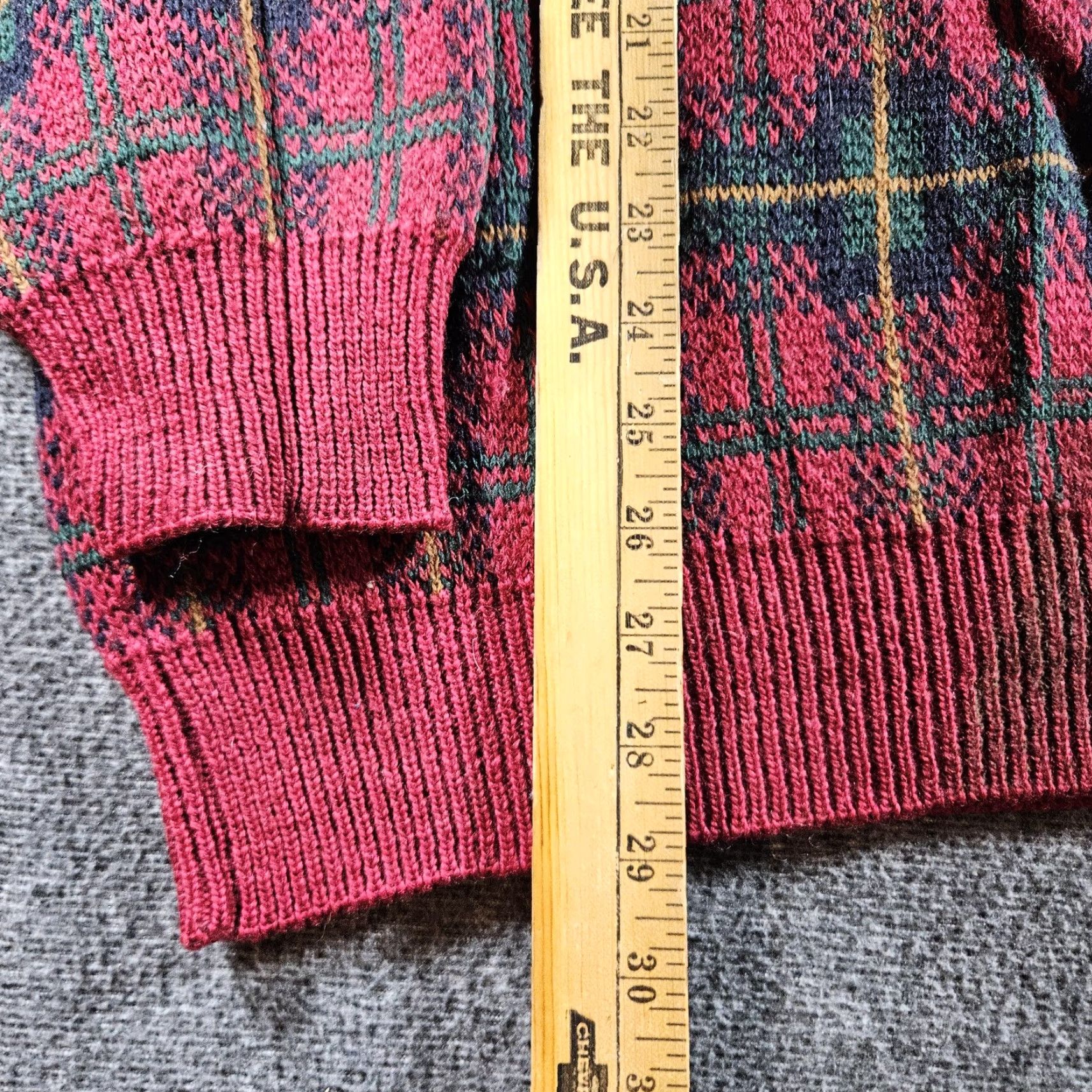 Vintage VINTAGE L.L. Bean Sweater Mens XL Red Green Wool Plaid Crewneck Knit USA 90s Size US XL / EU 56 / 4 - 7 Thumbnail
