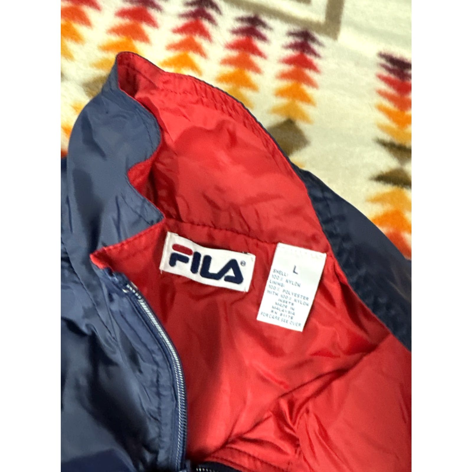 Fila VINTAGE Fila Windbreaker Jacket Mens L Blue Red White & Blue Size US L / EU 52-54 / 3 - 3 Thumbnail