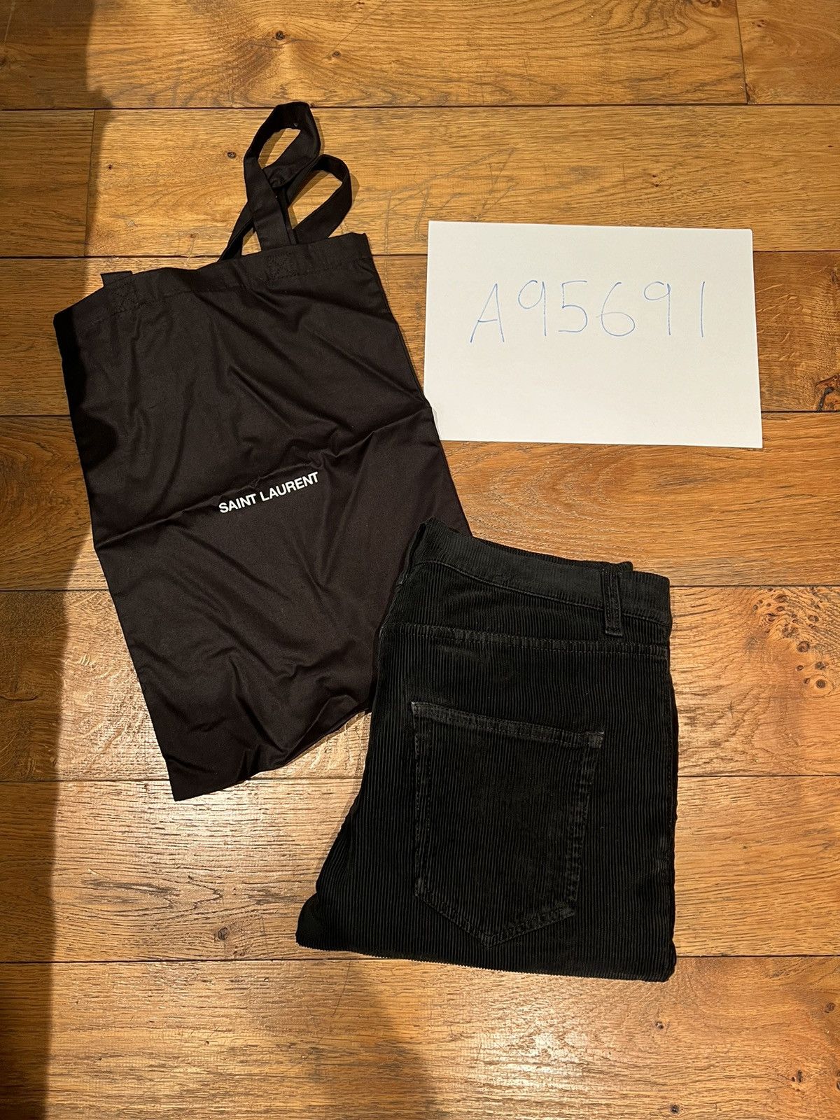 image of Saint Laurent Paris Corduroy D02 Hedi Slimane in Black, Men's (Size 30)