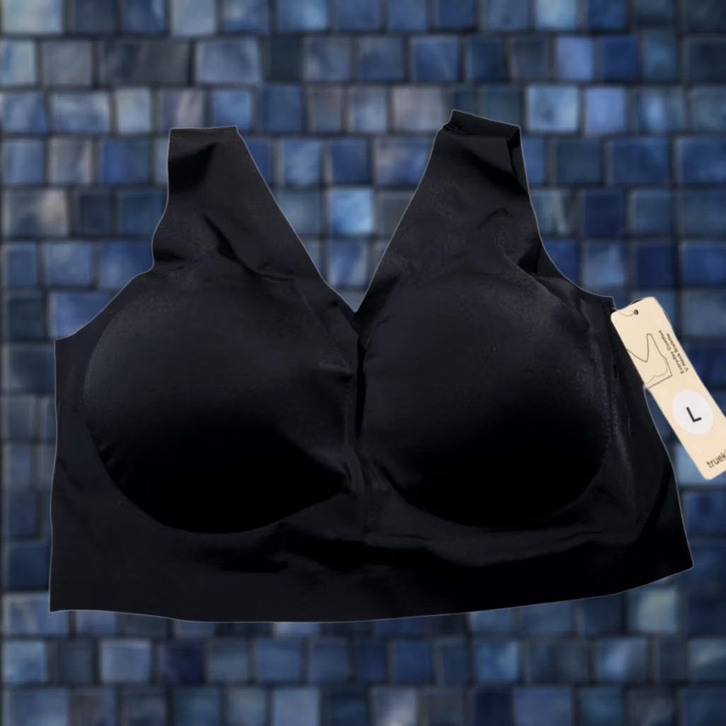 Vintage Truekind Womens Bralette Shirt? No, Bra: V-Neck Wireless Black L Everyday Comfort Size ONE SIZE - 1 Thumbnail