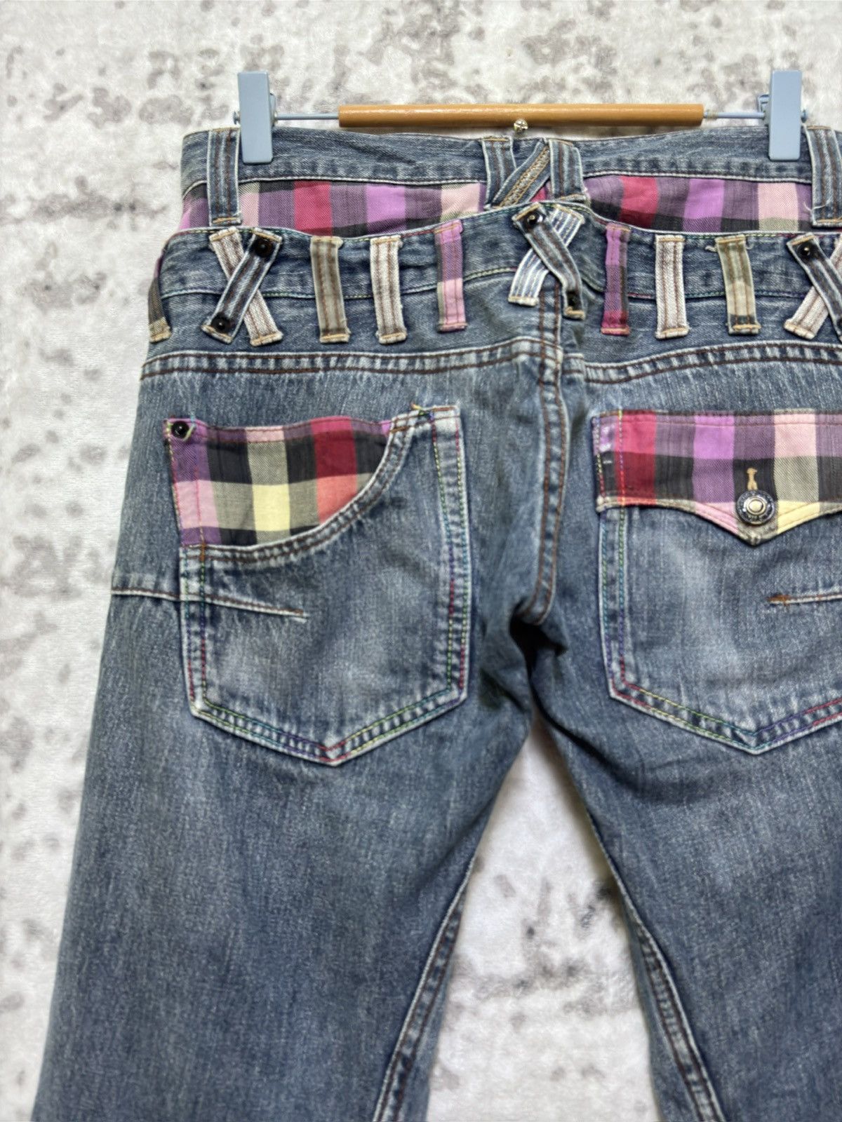 Hysteric Glamour Rare Dominate Handcrafted Plaid Double Waist Grunge Jeans Size US 29 - 9 Thumbnail