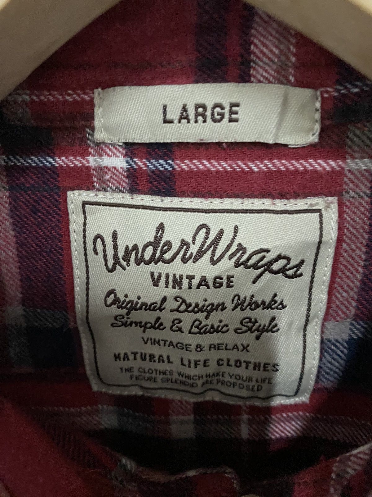 Japanese Brand × Vintage Under wraps Plaid Tartan Flannel Shirt Size S / US 4 / IT 40 - 4 Thumbnail