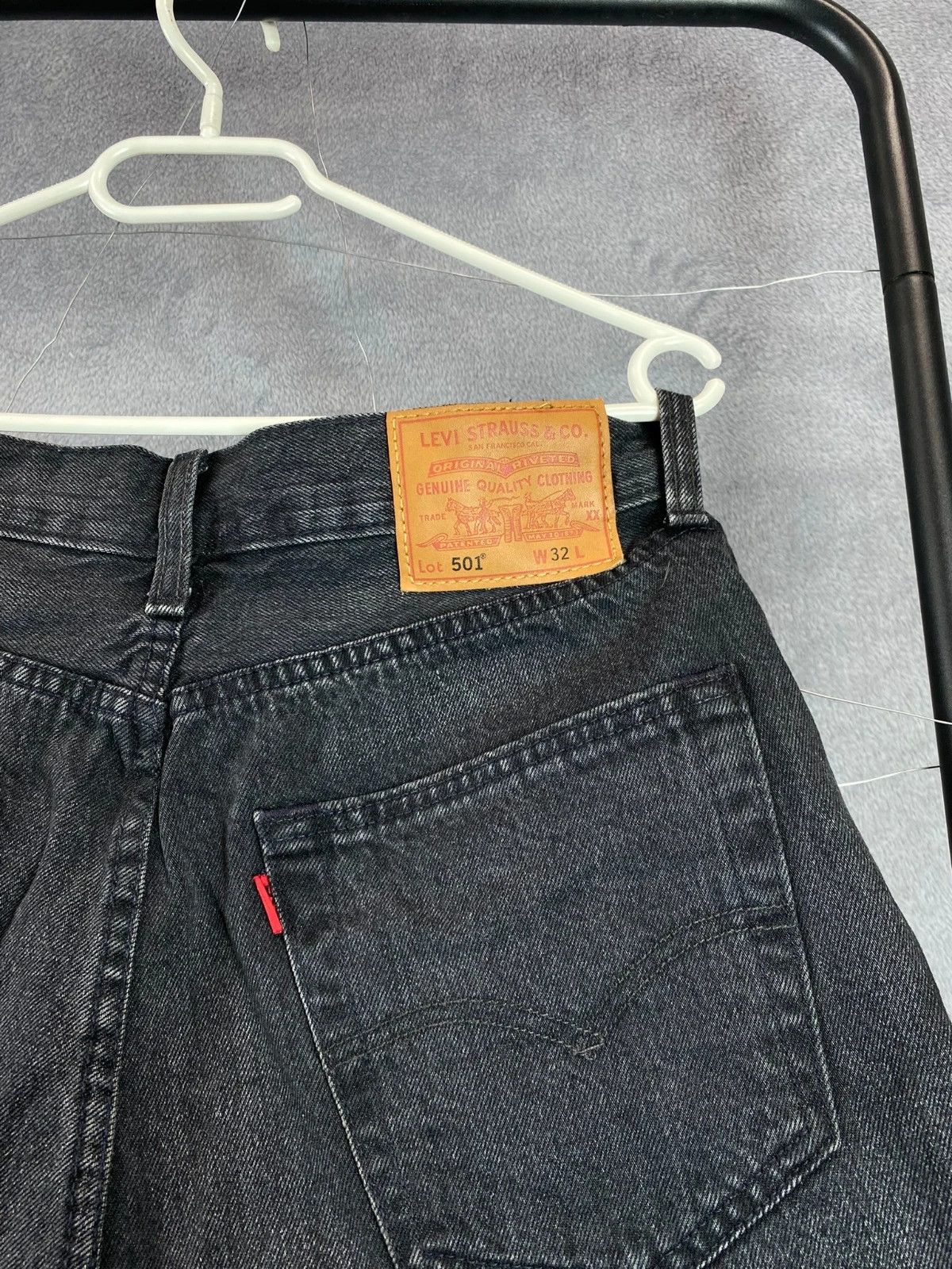 Levi's Levi’s 501 Dark Grey Denim Shorts Y2K Vintage Size US 32 / EU 48 - 3 Thumbnail