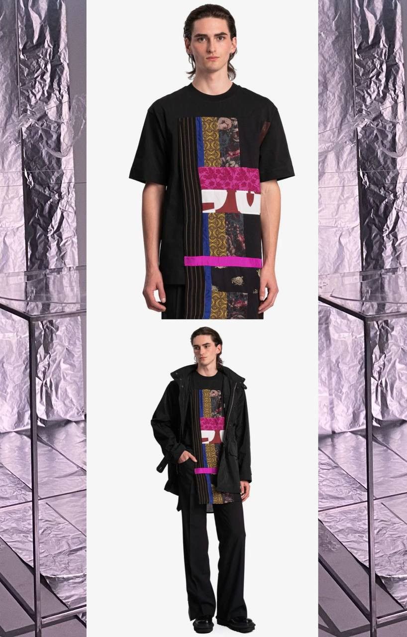 Dries Van Noten Dries Van Noten Black Paneled T-Shirt Size US XL / EU 56 / 4 - 2 Thumbnail