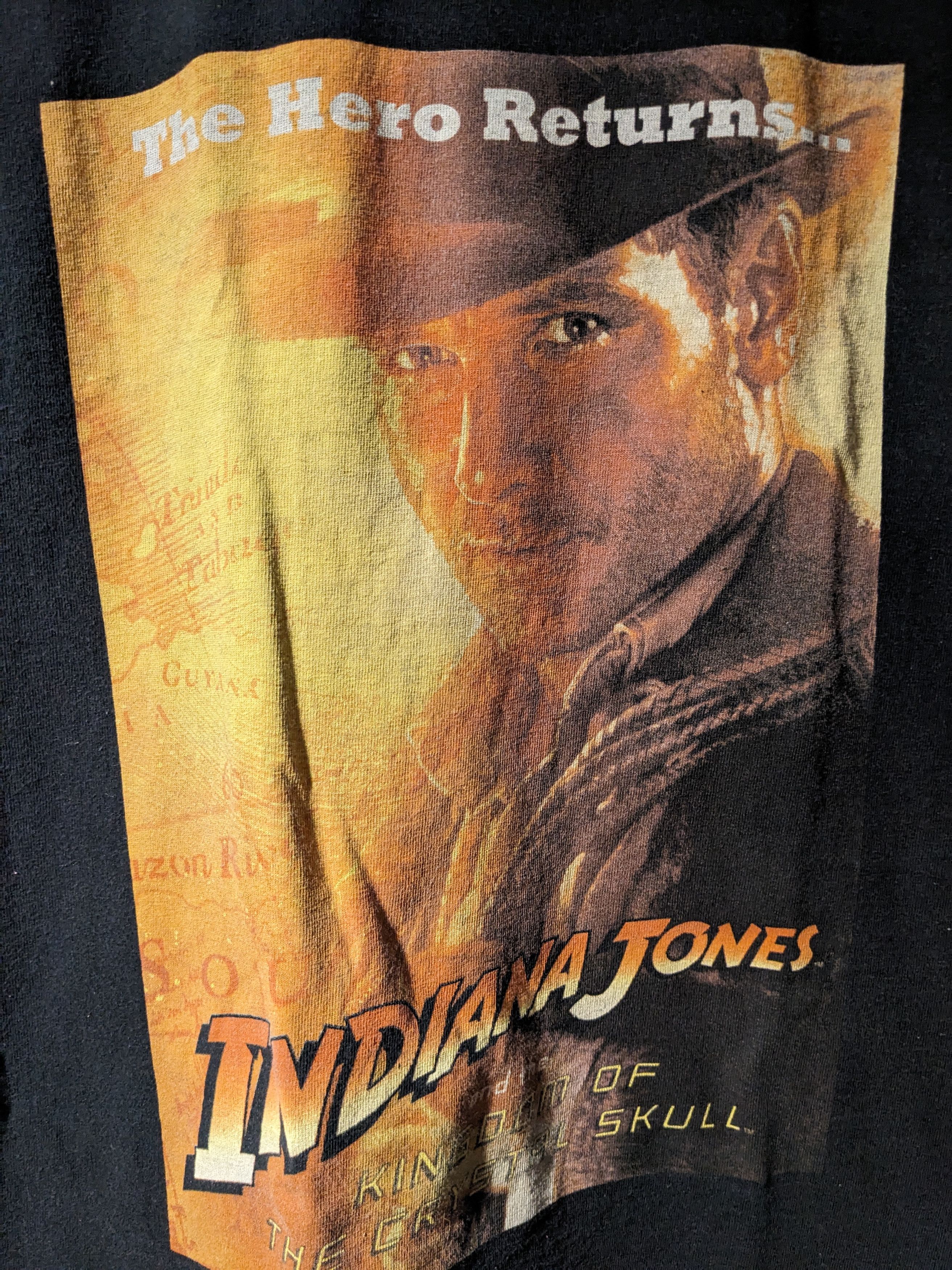 Vintage Vintage 2008 Indiana Jones and the Kingdom Crystal T-Shirt Size US L / EU 52-54 / 3 - 2 Thumbnail