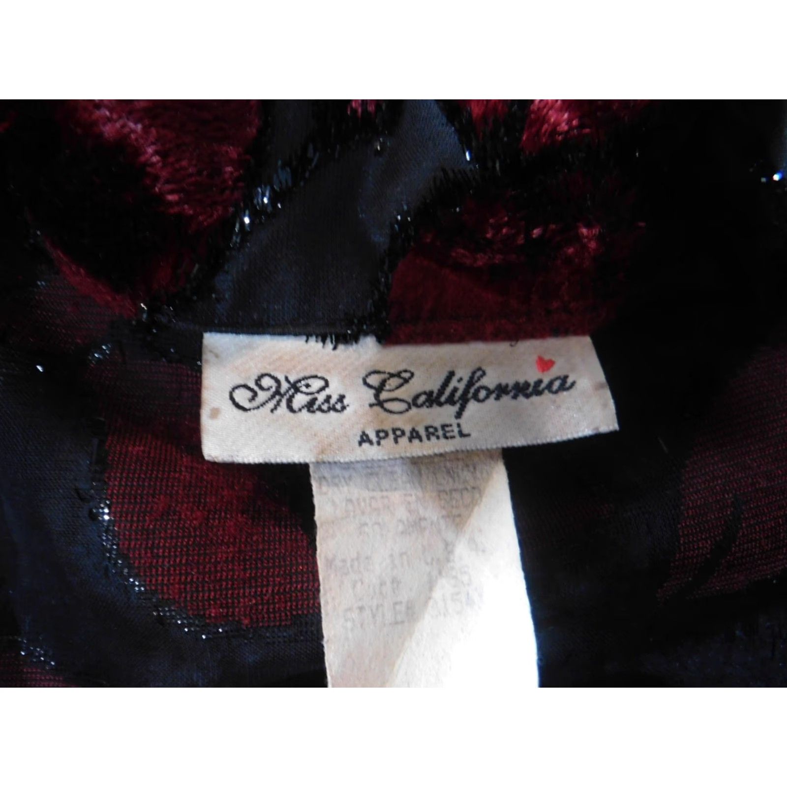 Vintage Miss California Blouse Womens XL Red Sheer Floral Button Down Collared Lightweight Polyester Rayon Casual Regular Size XL / US 12-14 / IT 48-50 - 5 Thumbnail