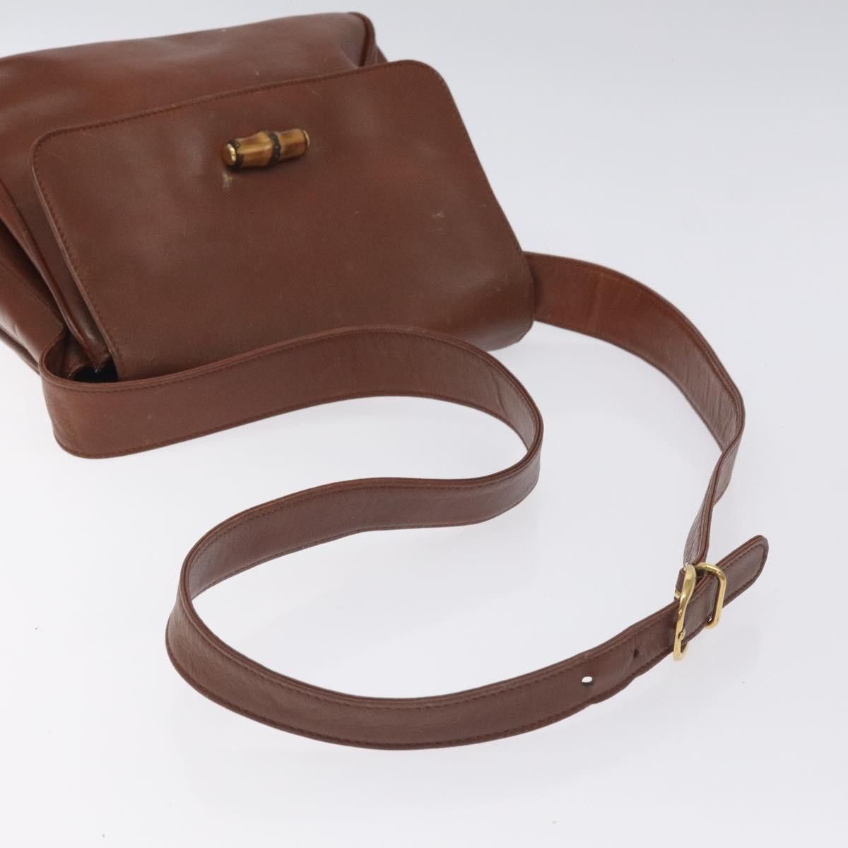 Gucci GUCCI Bamboo Shoulder Bag Leather Brown Gold 001 14 001 14 Size ONE SIZE - 7 Thumbnail