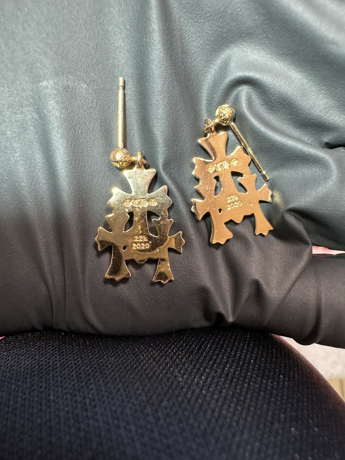 Chrome Hearts Chrome Hearts Triple Cross Earrings Gold Size ONE SIZE - 14 Thumbnail