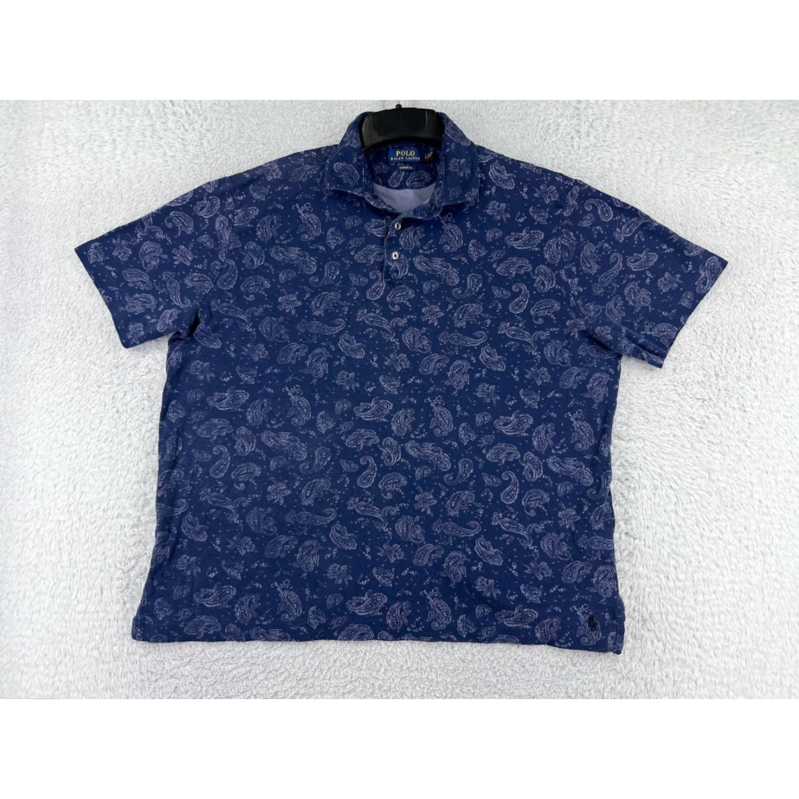 Ralph Lauren Ralph Lauren Polo Shirt Mens Large Blue Paisley 100% Cotton Relaxed Fit Polo Shirt for Golf Casual Activewear Size US L / EU 52-54 / 3 - 2 Thumbnail