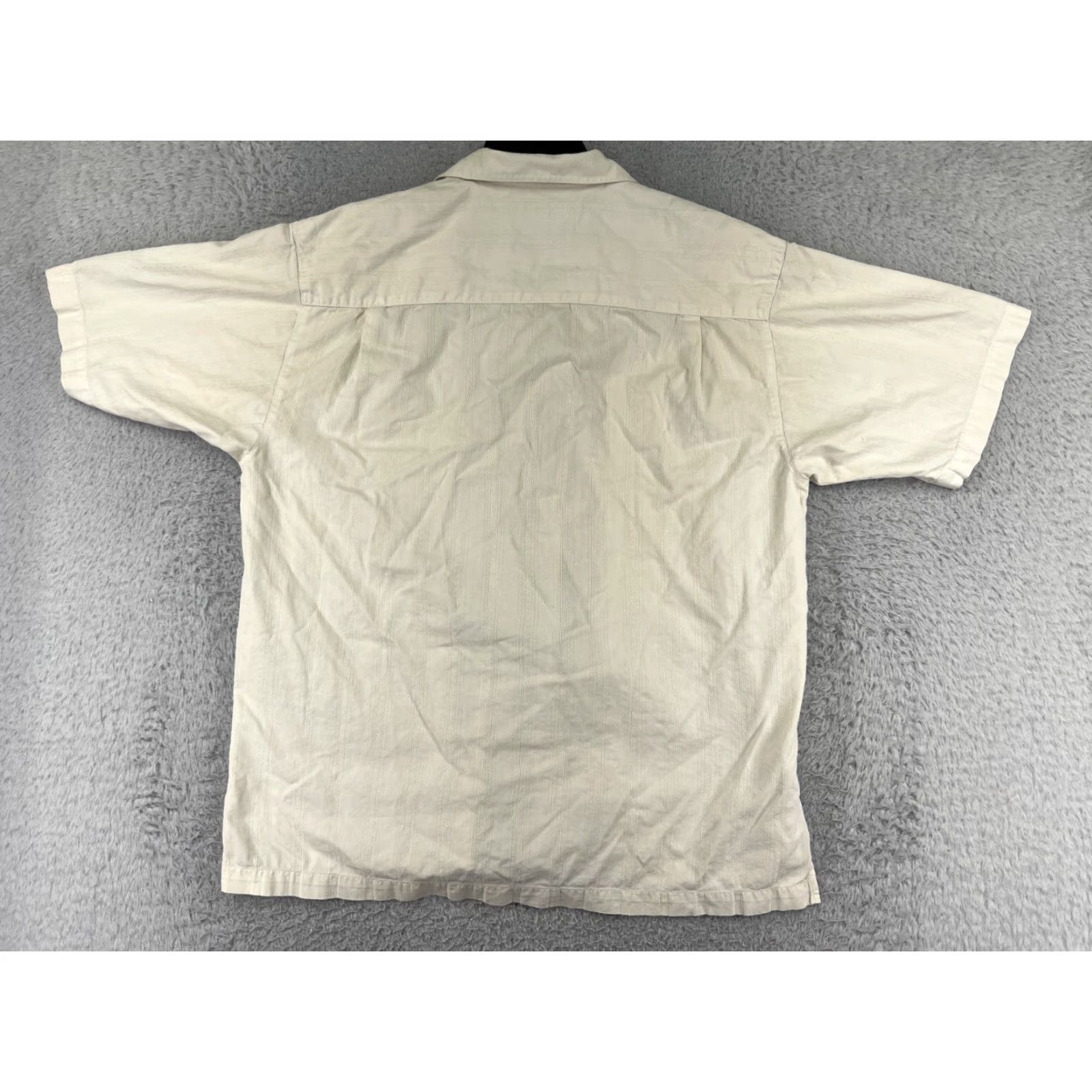 Tommy Bahama Tommy Bahama Shirt Men Large Beige Button-Up 100% Silk Hawaiian Pocket Vacation Size US L / EU 52-54 / 3 - 2 Thumbnail