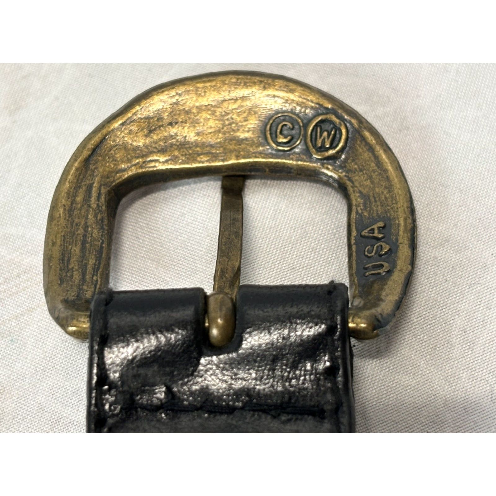 Liz Claiborne VINTAGE Liz Claiborne Belt Leather Black Elephant Brass Hardware 28”-32” Womens M Size ONE SIZE - 5 Thumbnail