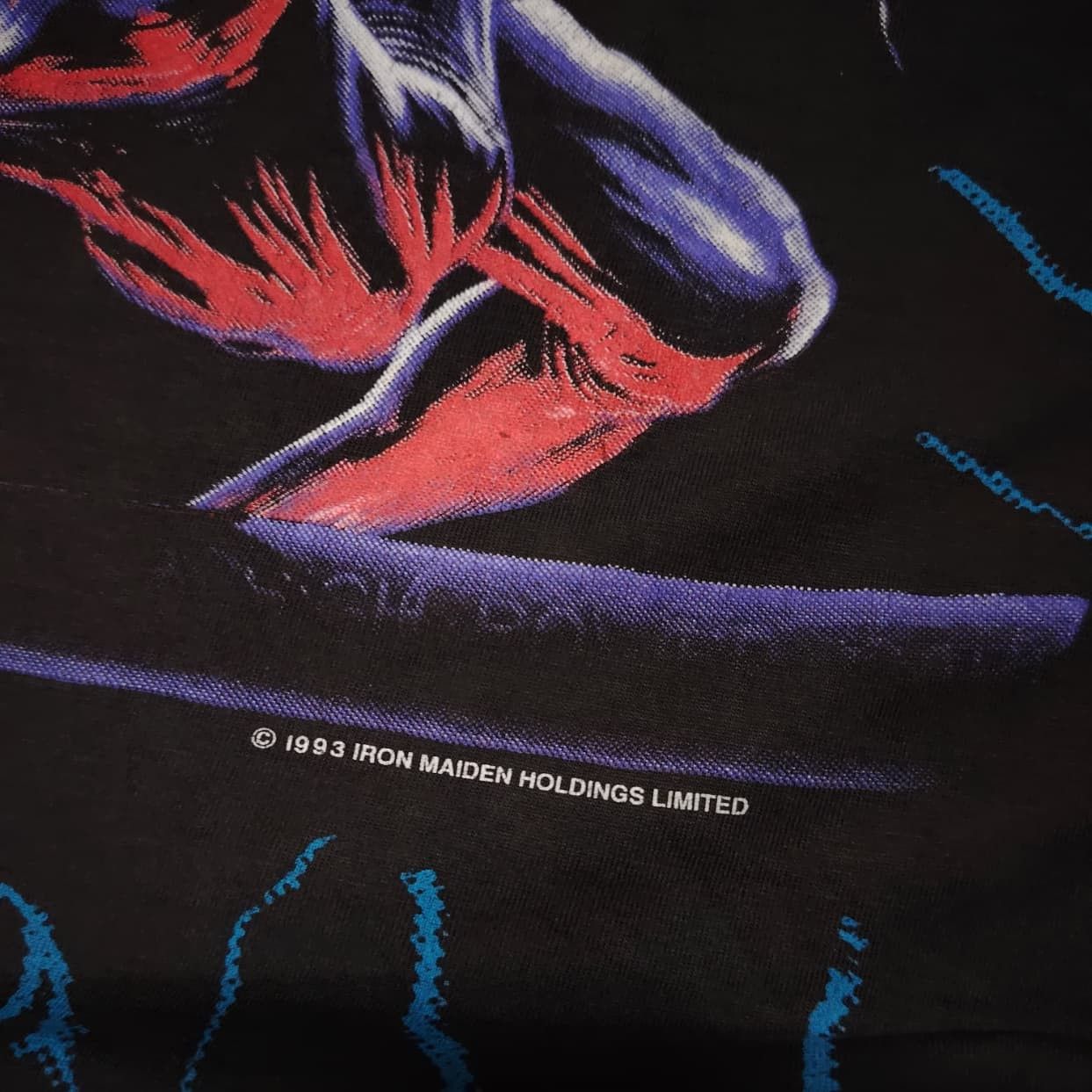 Band Tees × Vintage Vintage Iron Maiden A real live tour 1993 AOP t shirt Size US XL / EU 56 / 4 - 4 Thumbnail