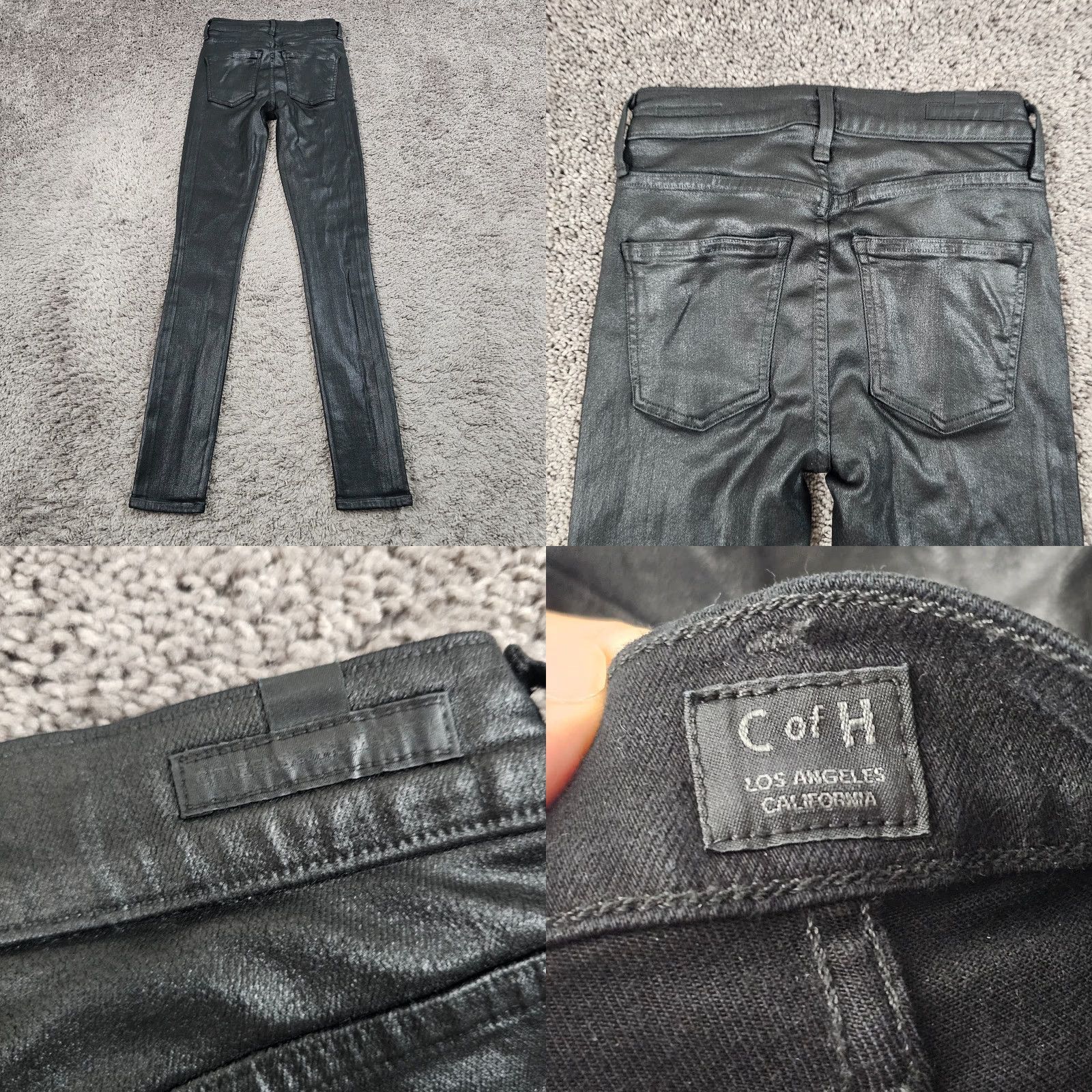 Citizens Of Humanity VINTAGE Citizens of Humanity Skinny Jeans Women 24 Black Coated Denim High Rise Stretch 2000s Size 42" / US 20 - 8 Thumbnail