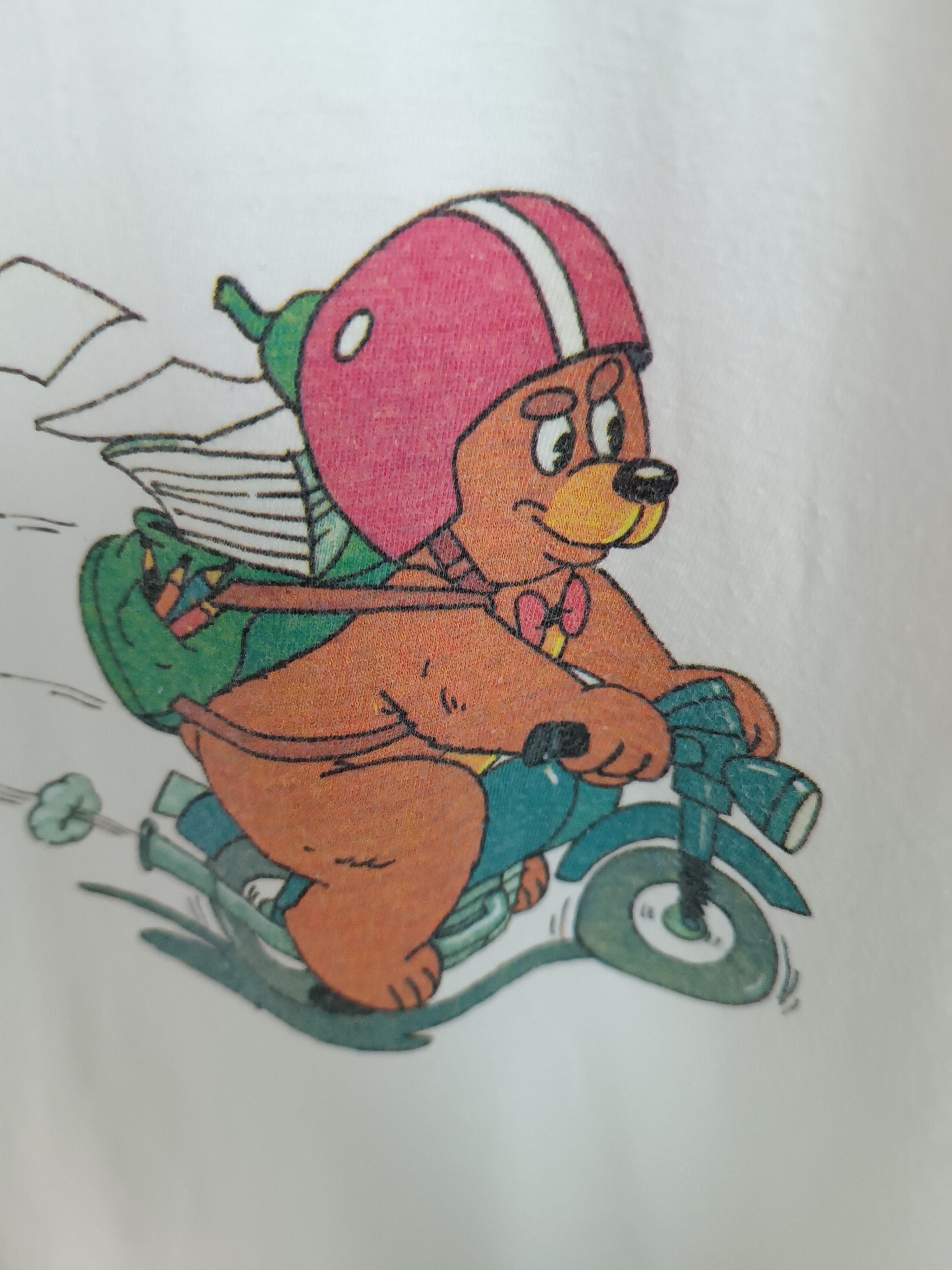 Other VINTAGE 90'S BEAR RIDING MOTORCYCLE CUTE PET ANIMATION TEE Size US XL / EU 56 / 4 - 10 Thumbnail