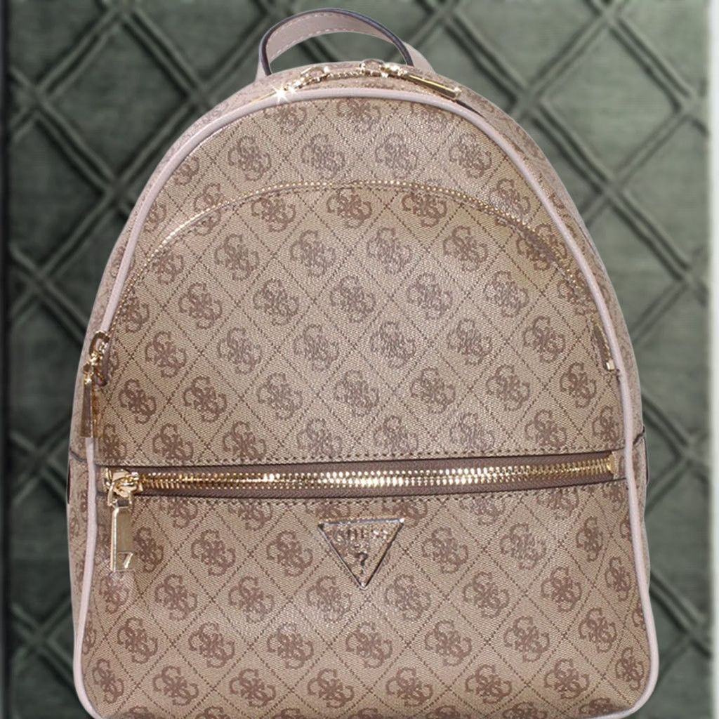 Guess Guess Women's Manhattan Backpack Latte Logo Large Bag Size ONE SIZE - 1 Thumbnail