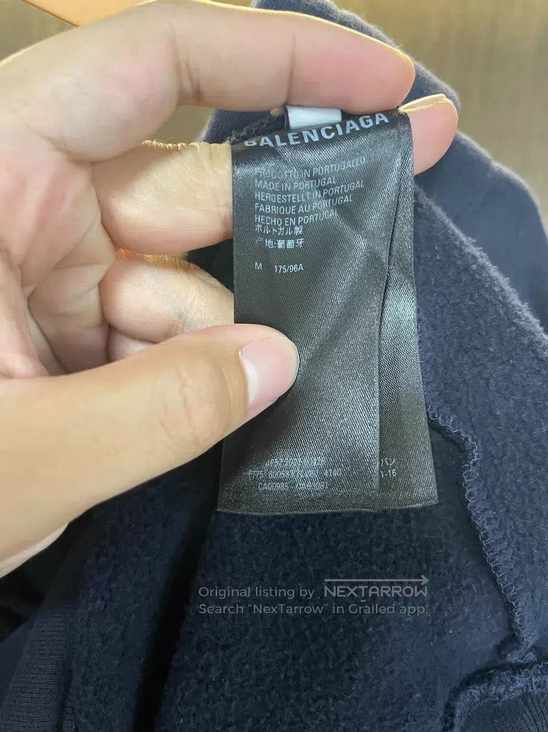 Balenciaga Balenciaga Fleece hoodie, size M, dark blue, with yellow l Size US M / EU 48-50 / 2 - 5 Thumbnail