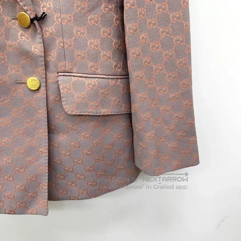 Gucci Gucci 23 light pink logo jacquard full print cotton lapel Size XS / US 0-2 / IT 36-38 - 4 Thumbnail