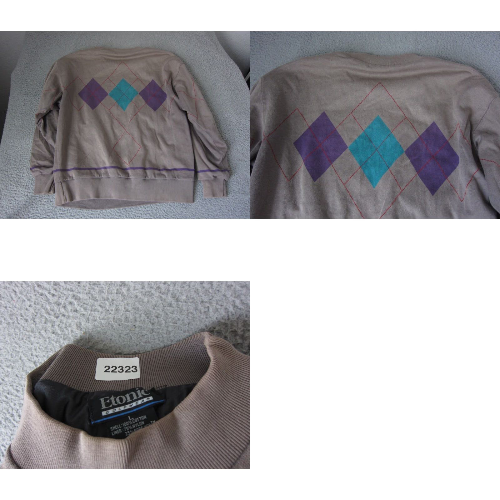 Vintage VINTAGE Gore Tex Sweater Mens Large Brown Blue XCR Argyle Golf Adult Etonic Size US L / EU 52-54 / 3 - 9 Thumbnail