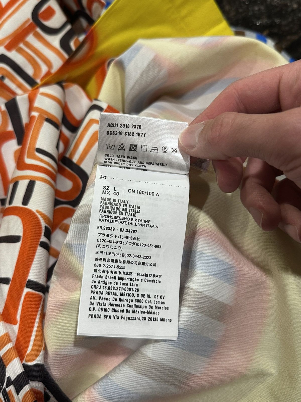 Prada Prada Double Match FW18 Flame / Striped Bowling Shirt Size US L / EU 52-54 / 3 - 15 Thumbnail