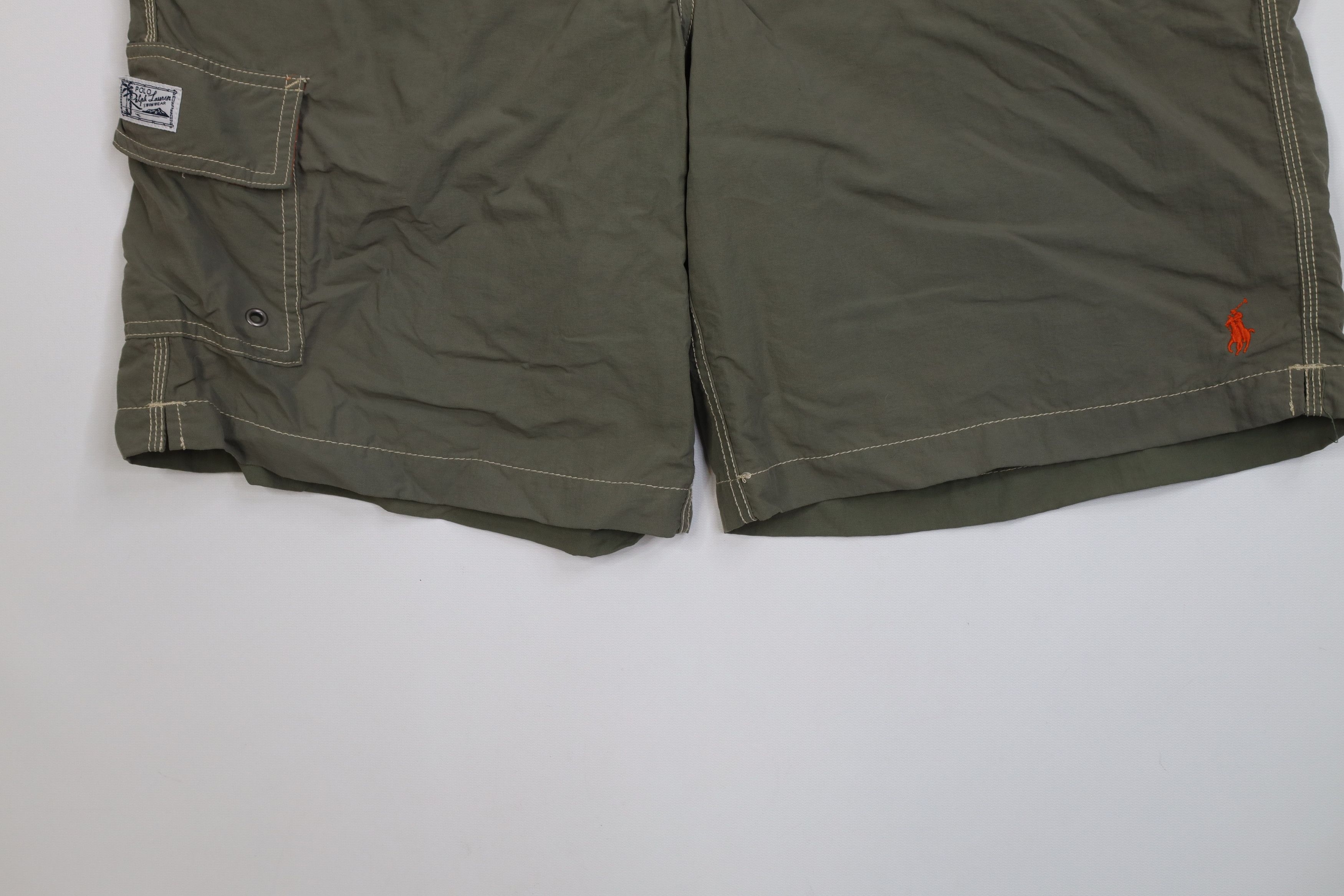 Polo Ralph Lauren Vintage 90s Ralph Lauren Lined Swim Trunks Shorts Olive Size US 34 / EU 50 - 4 Thumbnail