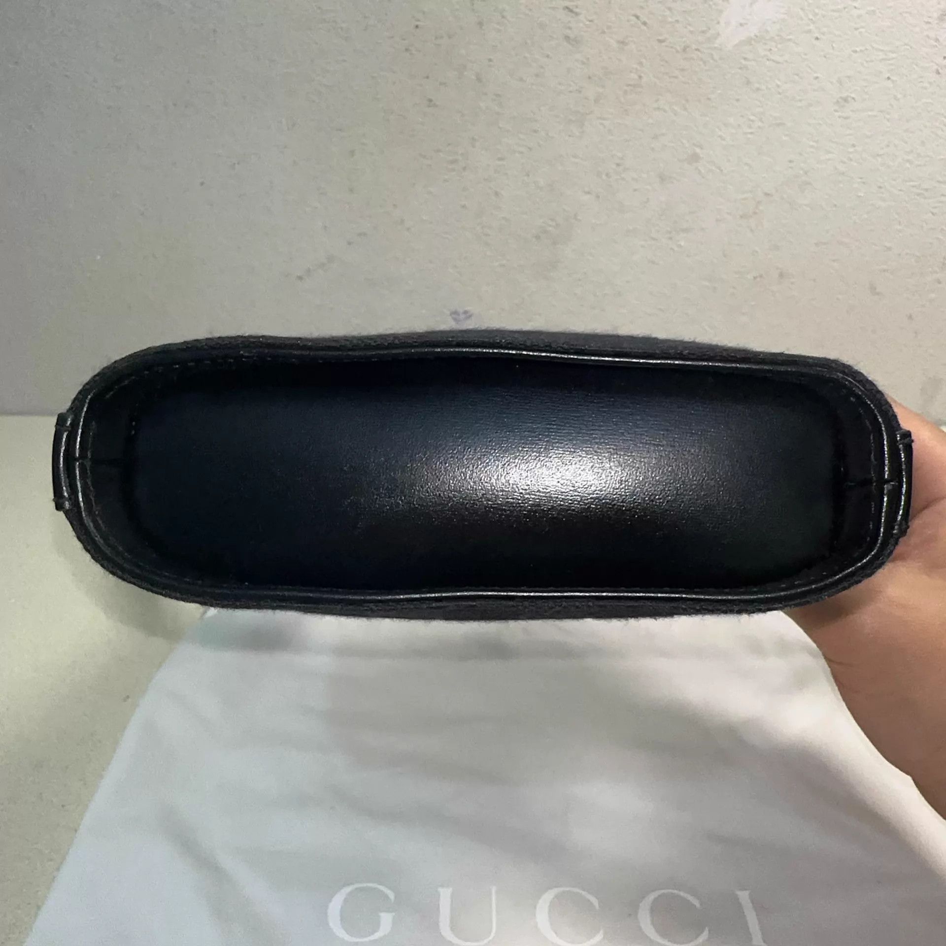 Gucci GUCCI Mini Bucket Bag Black Canvas Leather Trim Size ONE SIZE - 4 Thumbnail