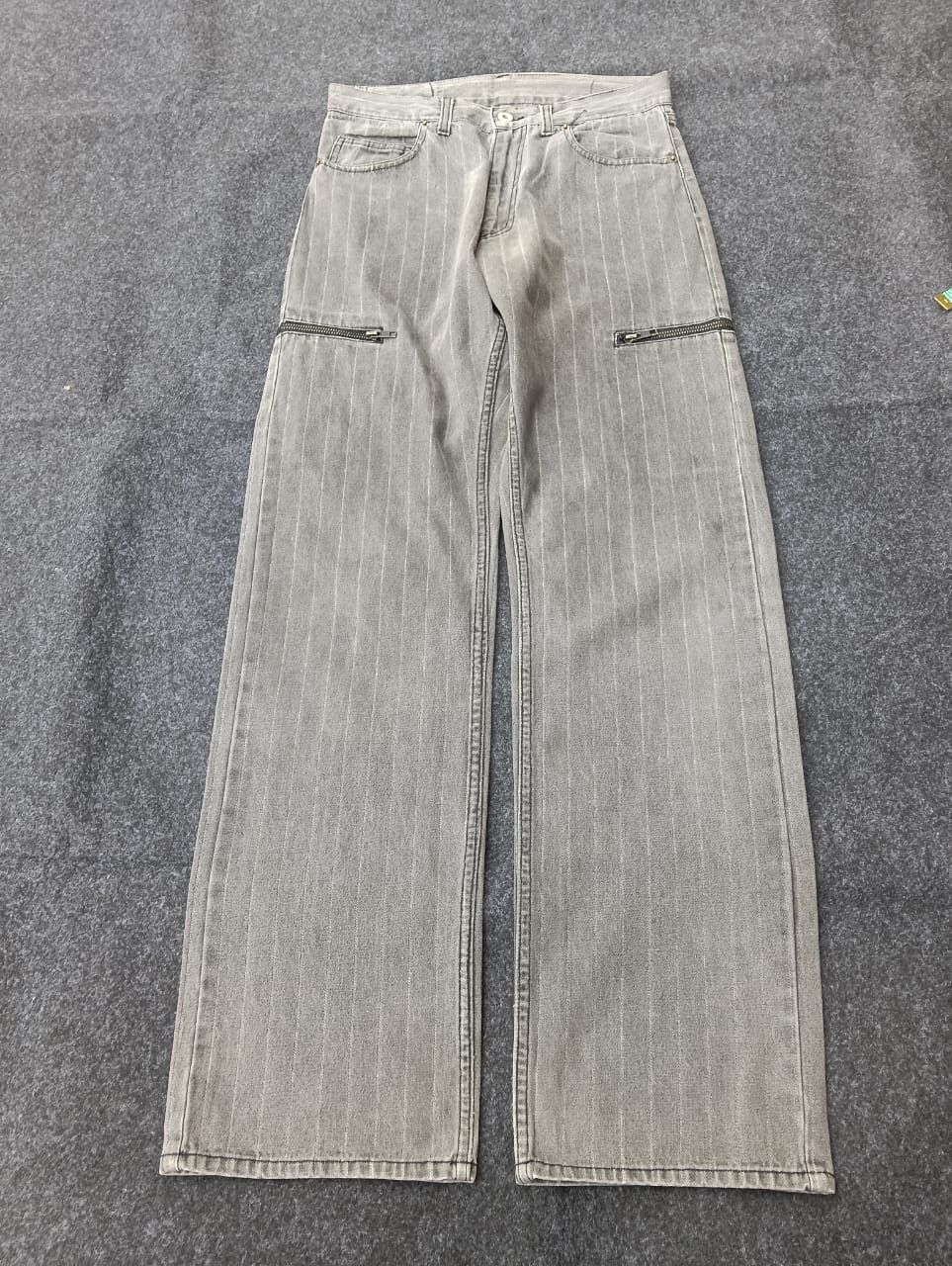 PPFM PPFM wide Leg pinstripe Denim pants with side zipper pocket Size US 29 - 1 Thumbnail