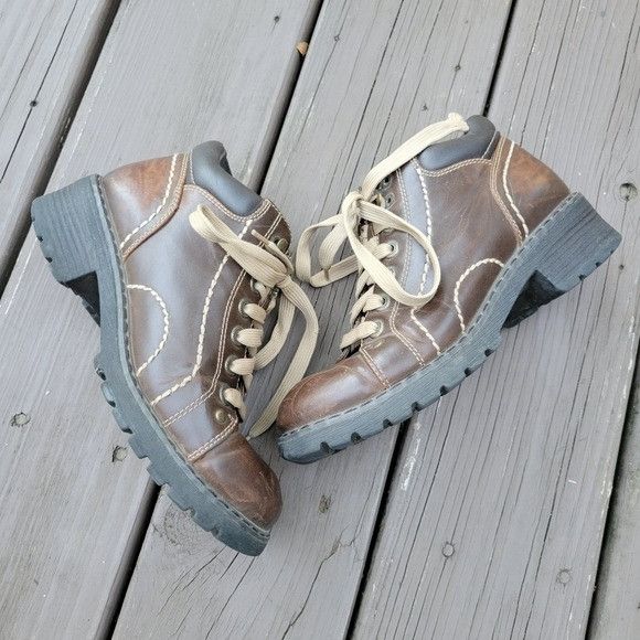 Vintage Vintage 90s y2k Bratz Lower East Side Chunky Block Heel Cree Size US 7 / IT 37 - 2 Thumbnail