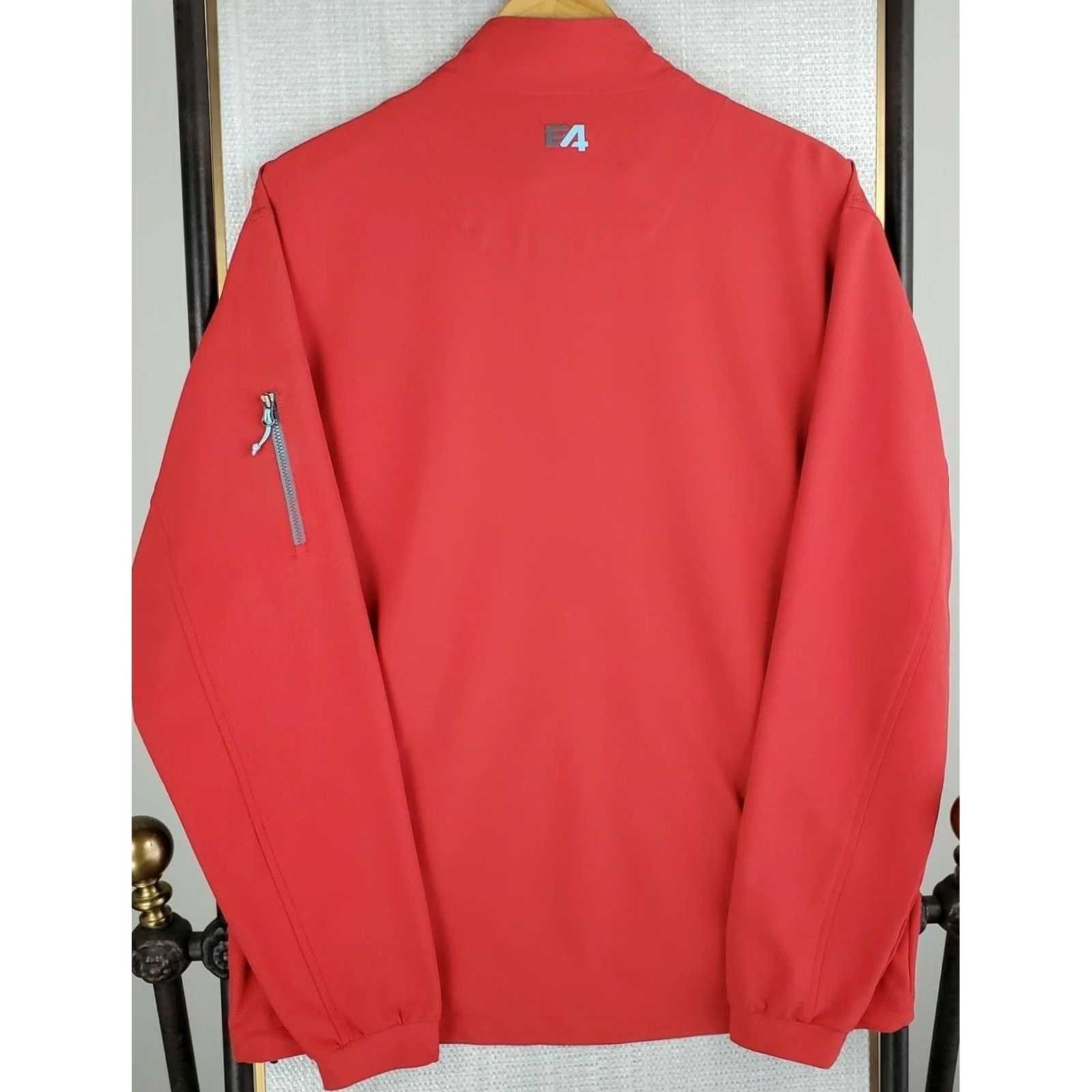 Peter Millar PETER MILLAR Men's Windproof Full Zip Jacket - 4 Element Golf/Casual Solid Red, Size M, Regular Fit Size US M / EU 48-50 / 2 - 6 Thumbnail