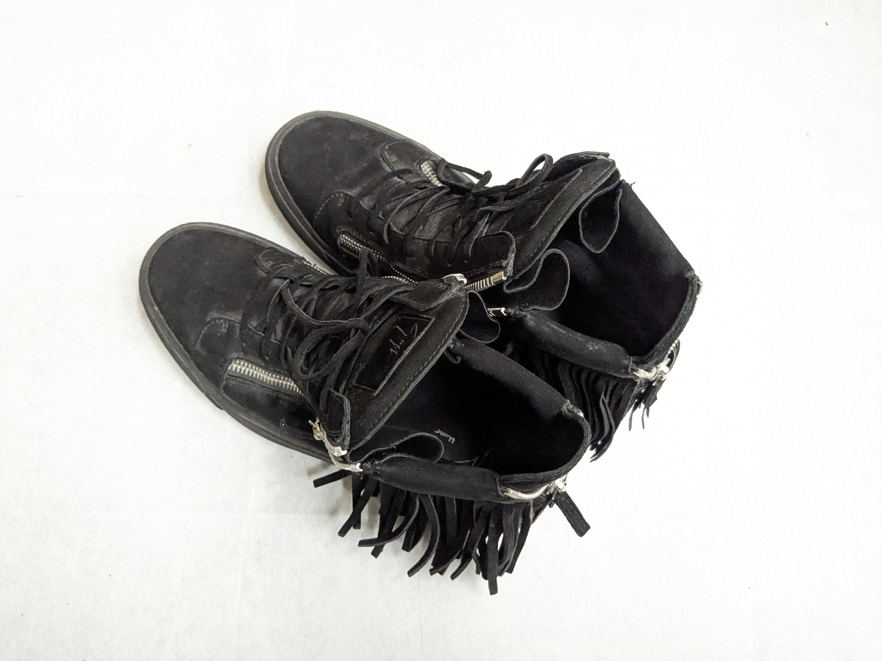 Giuseppe Zanotti Giuseppe Zanotti Sneakers Black Suede Fringe 11 44 High Tops Size US 11 / EU 44 - 12 Thumbnail