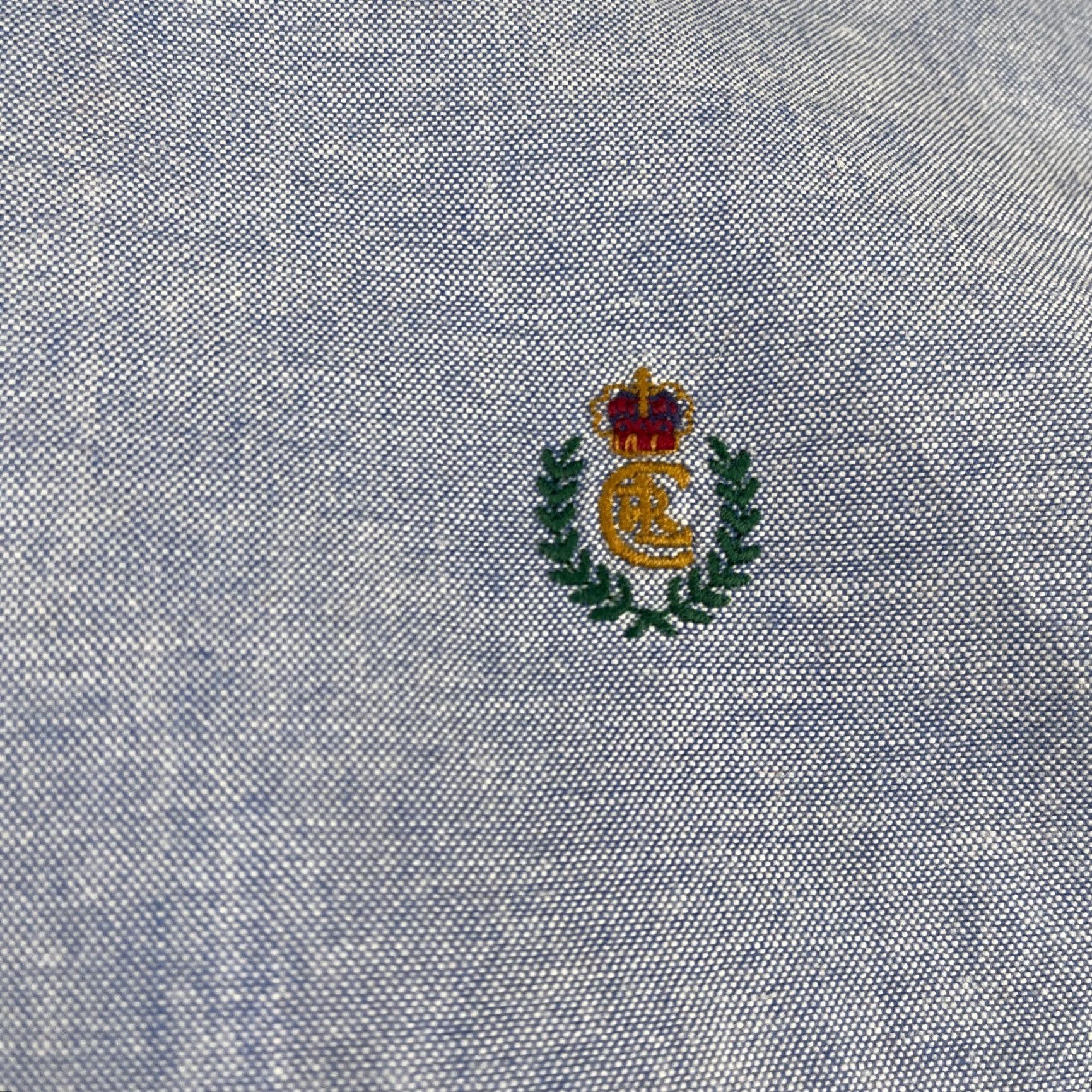 Ralph Lauren VINTAGE Chaps Ralph Lauren Embroidered Crest Long Sleeve Button Up Shirt 17 USA Blue Men Dress Shirt Size US XL / EU 56 / 4 - 3 Thumbnail