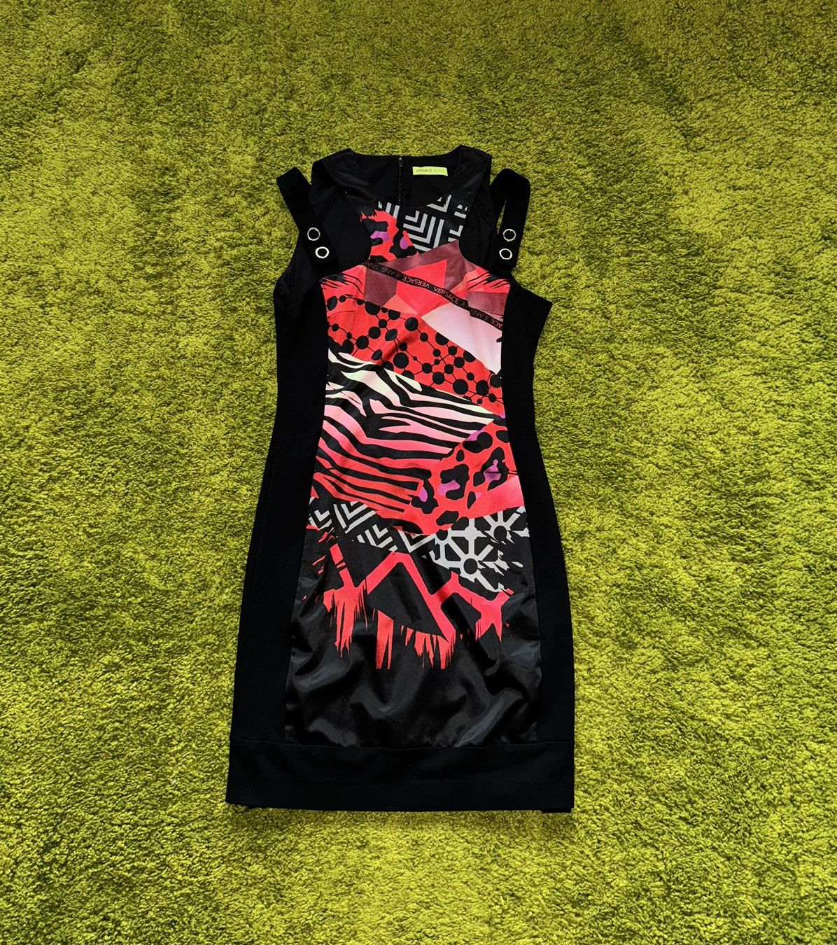 Designer × Versace × Versace Jeans Couture Versace jeans couture graphic avant Garde dress Size L / US 10 / IT 46 - 1 Thumbnail
