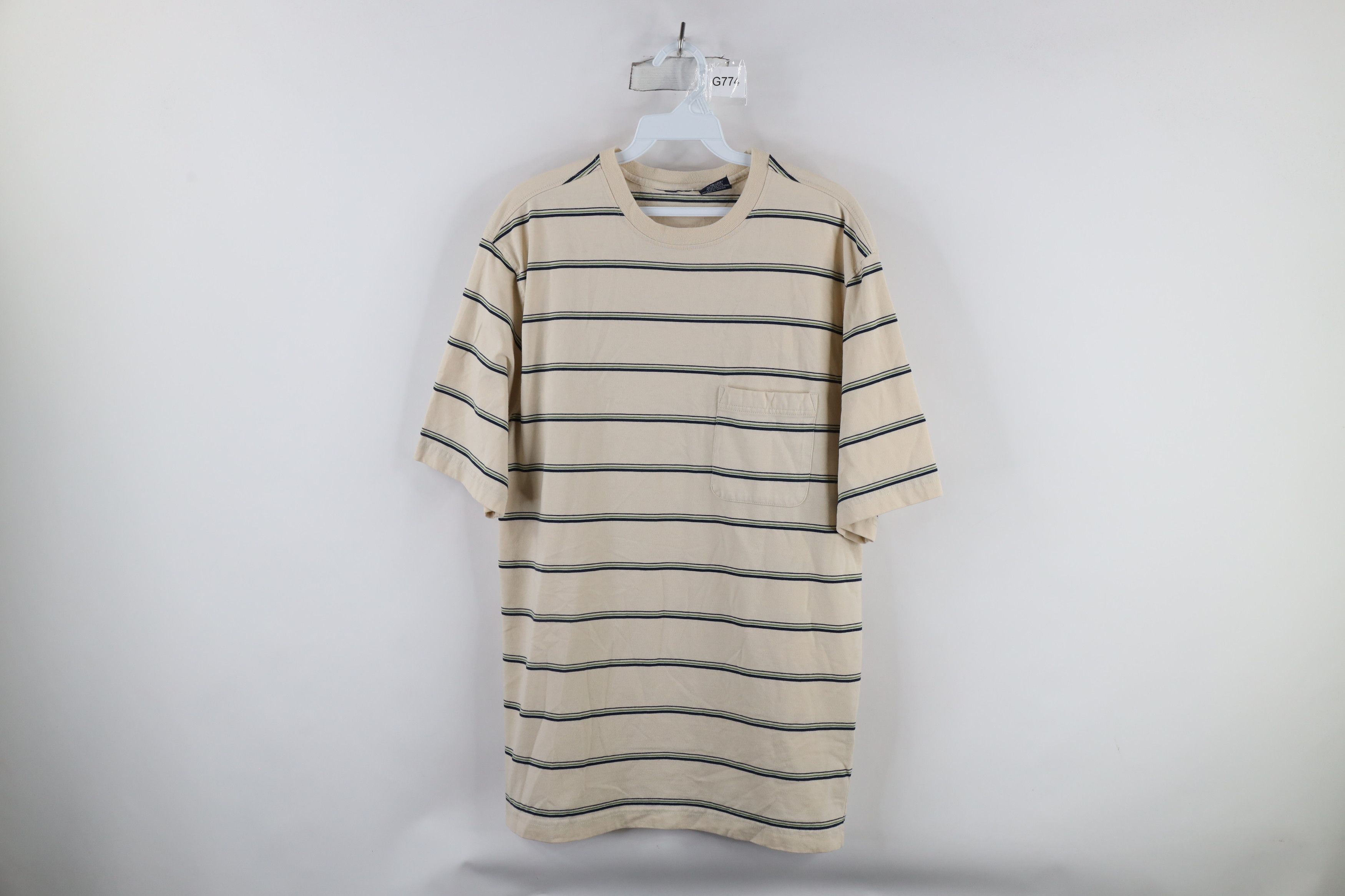 Vintage Vintage 90s Streetwear Striped Short Sleeve Pocket T-Shirt Size US M / EU 48-50 / 2 - 1 Thumbnail