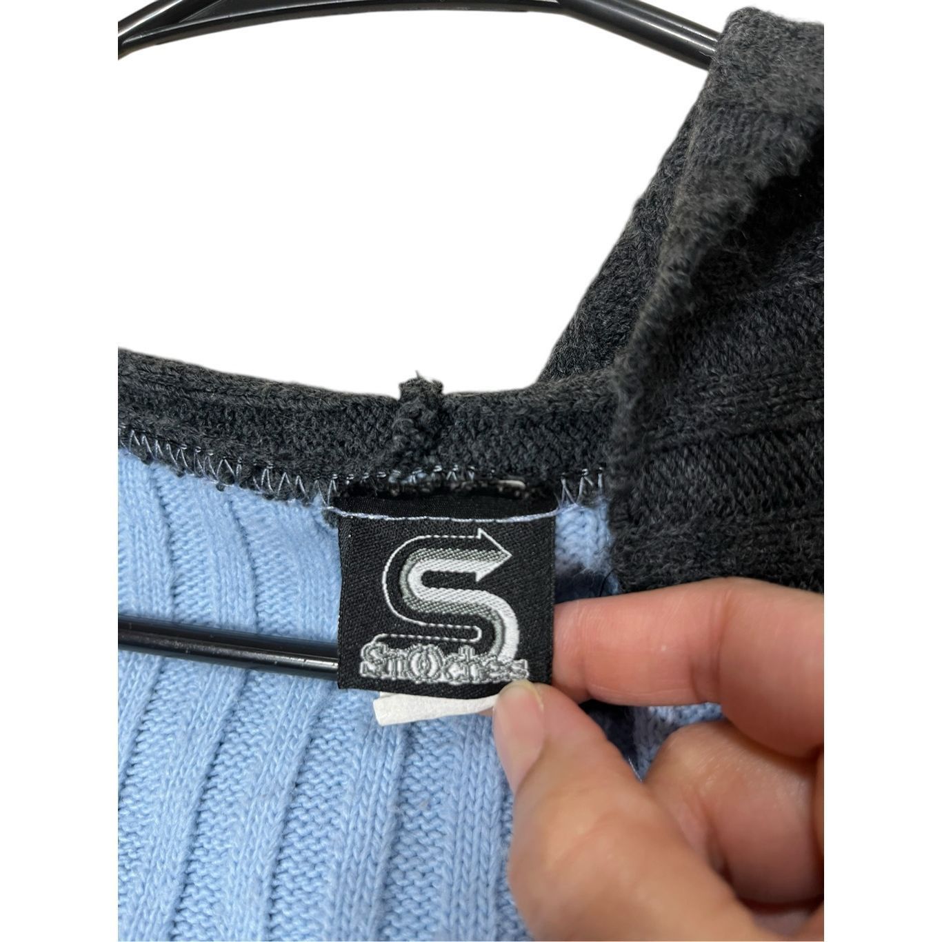 Other Vintage smooches Y2K Blue Gray Chunky Knit Cardigan Sweater Size M / US 6-8 / IT 42-44 - 5 Thumbnail