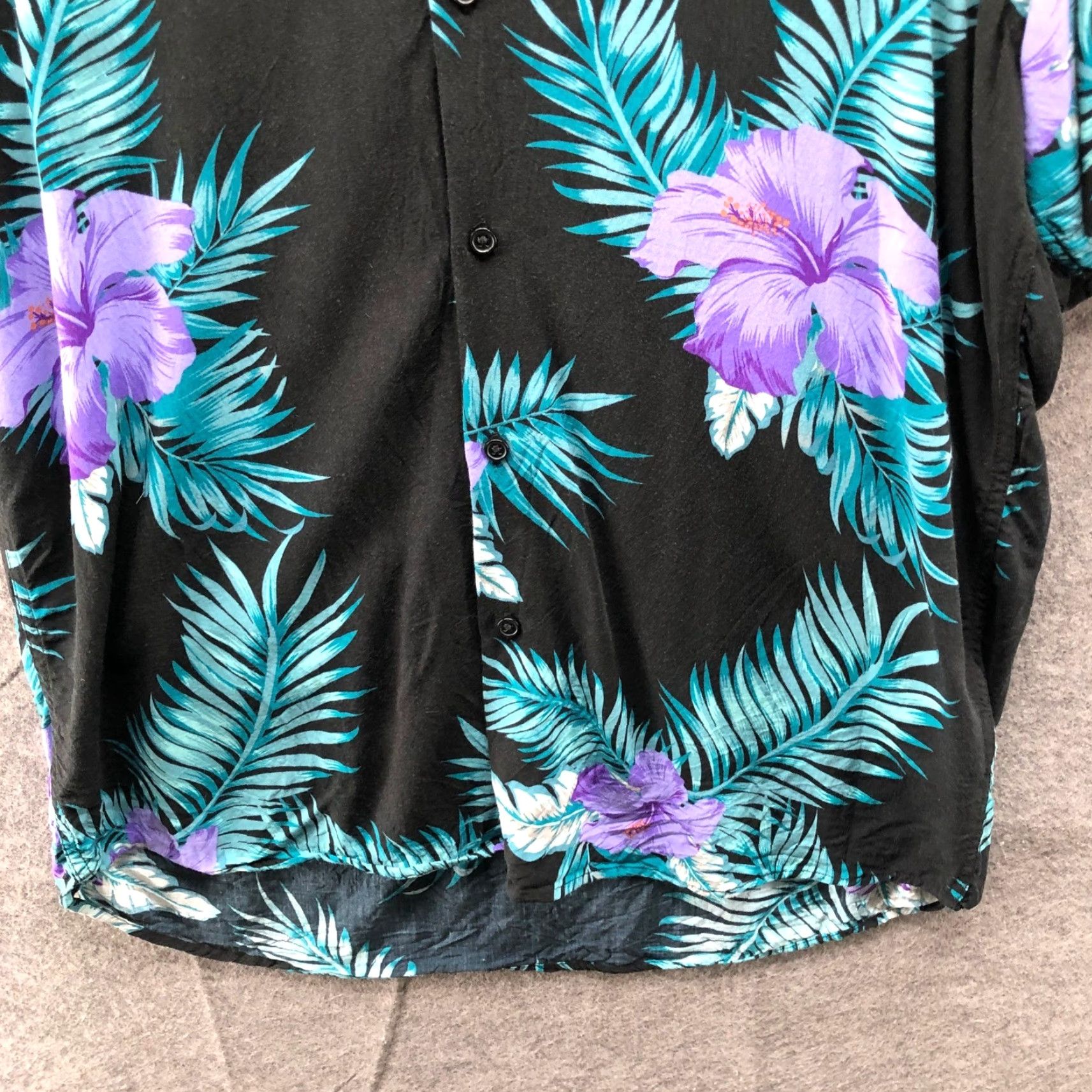 Primark Primark Hawaiian Shirt Mens 2XL Slim Fit Short Sleeve Button Up Black Green Palm Shirt Size US XXL / EU 58 / 5 - 7 Thumbnail