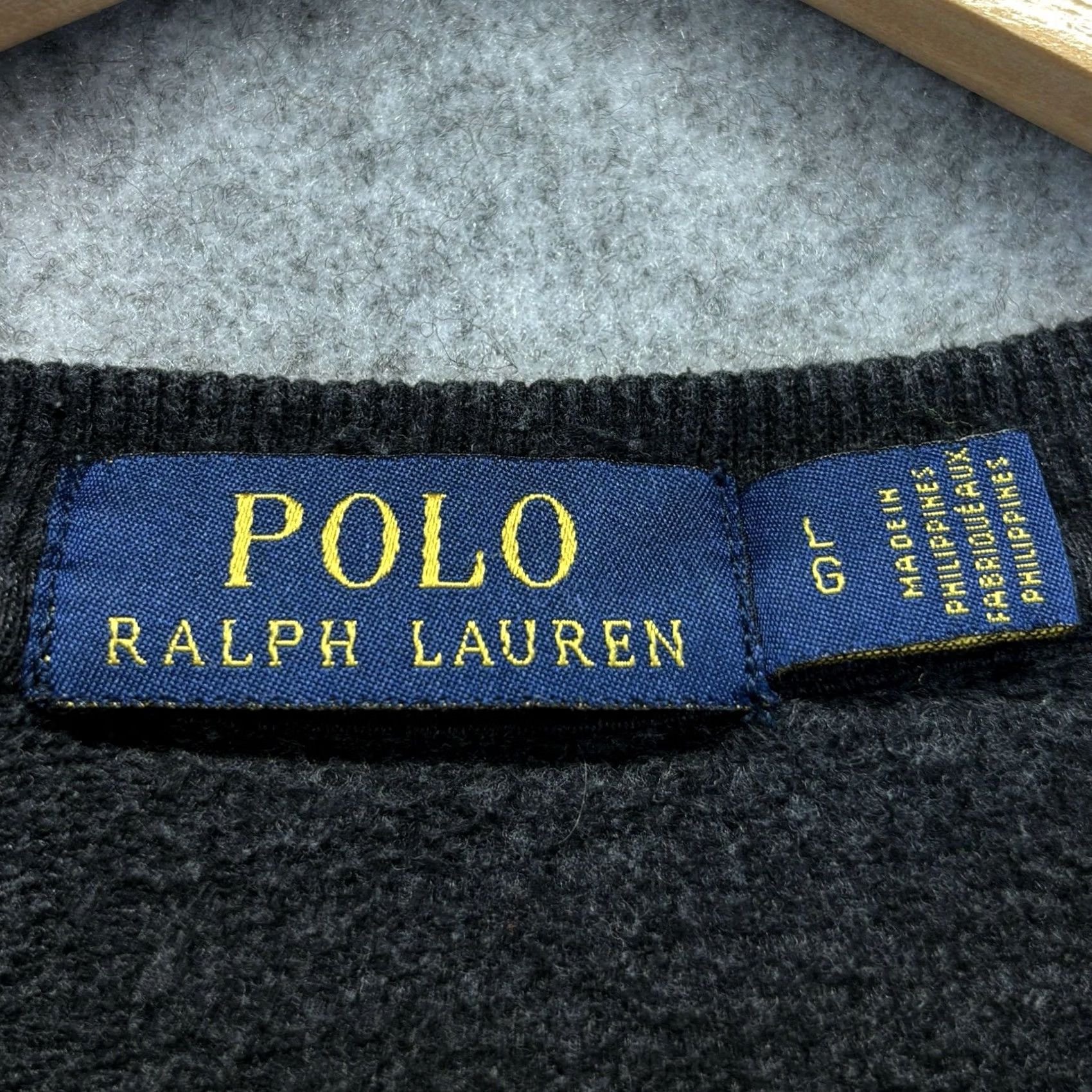Polo Ralph Lauren VINTAGE Polo Bear Sweatshirt Polo Ralph Lauren Womens Charcoal Grey Size L Pullover Crew Neck Size L / US 10 / IT 46 - 7 Thumbnail
