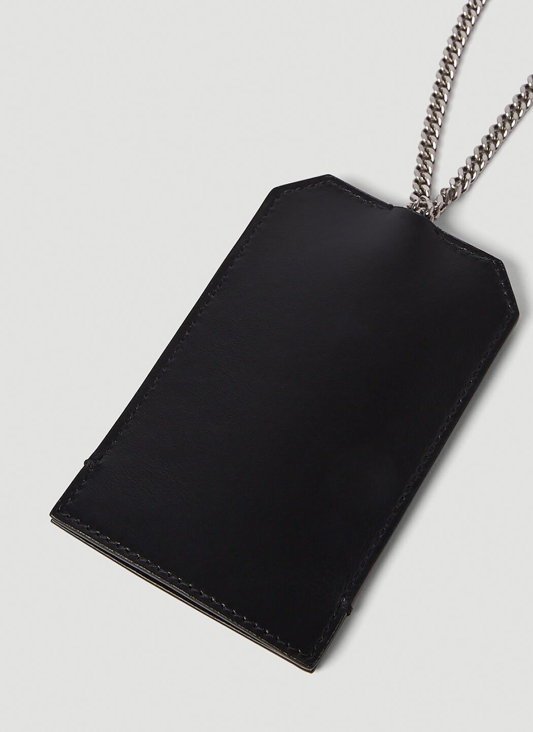 Saint Laurent Paris SAINT LAURENT black leather curb card holder + keyring q Size ONE SIZE - 3 Thumbnail