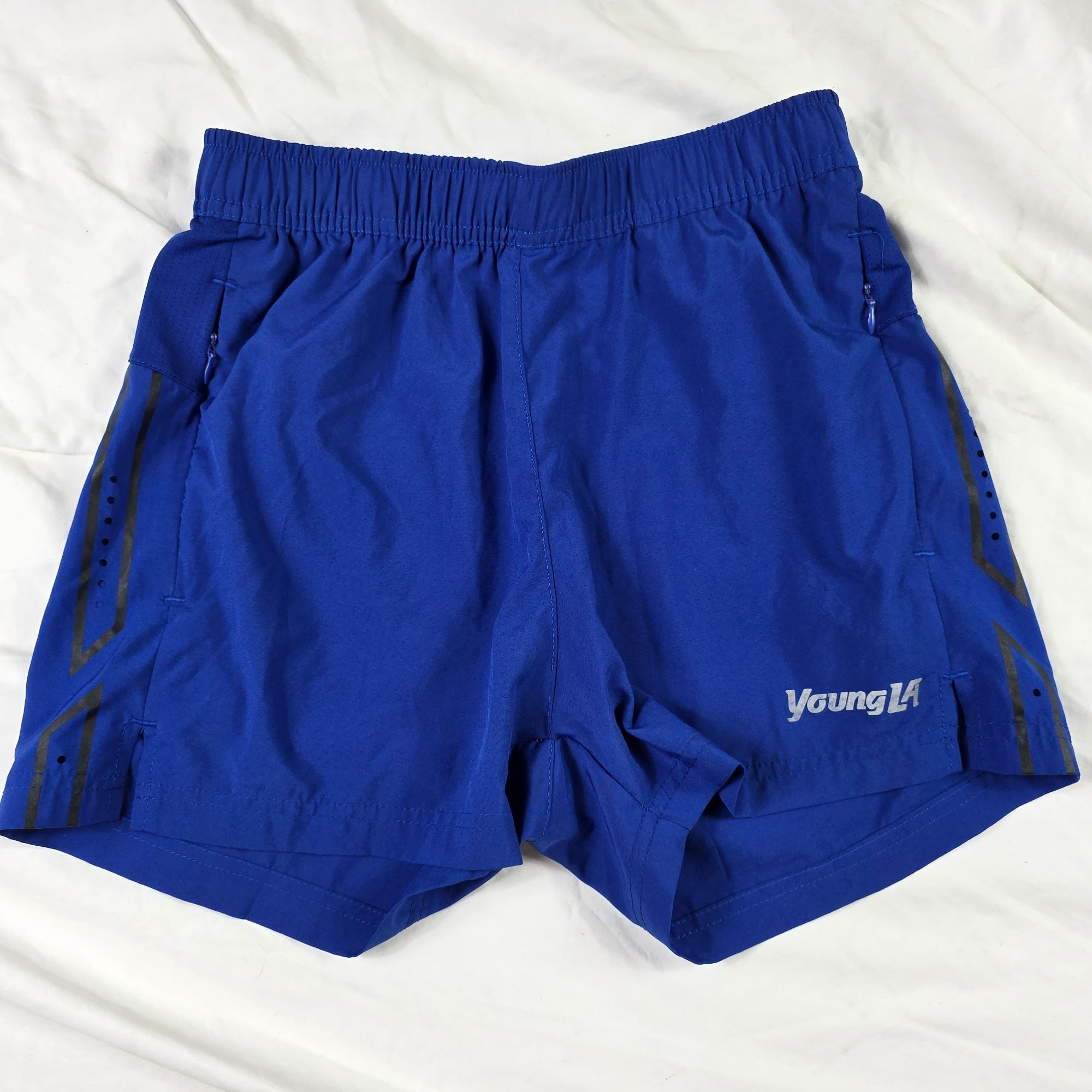 YoungLA Mens Small Blue Athletic Shorts Lightweight Breathab