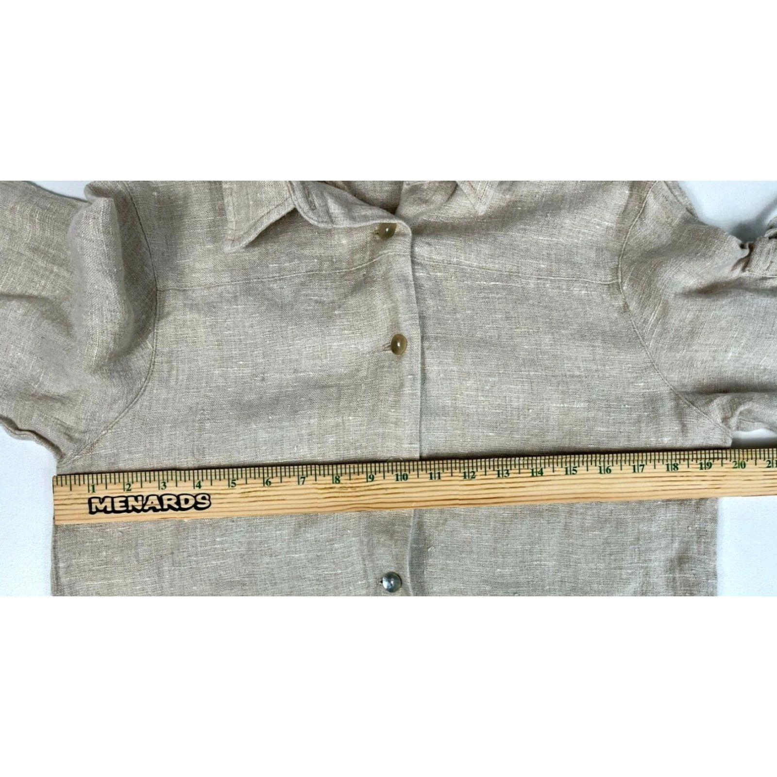 Vintage VINTAGE Women's 20 South Linen Button Blouse Shirt Adult Large Natural Linen USA 3/4 Sleeve Collared Button Blouse Made in USA Size L / US 10 / IT 46 - 8 Thumbnail