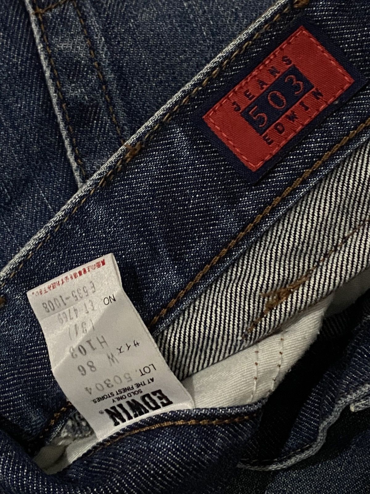 Edwin × JNCO × Le Grande Bleu (L.G.B.) Edwin Japan 503z Edition Distressed Blue Jean Straigt Cut h' Size US 33 - 18 Thumbnail