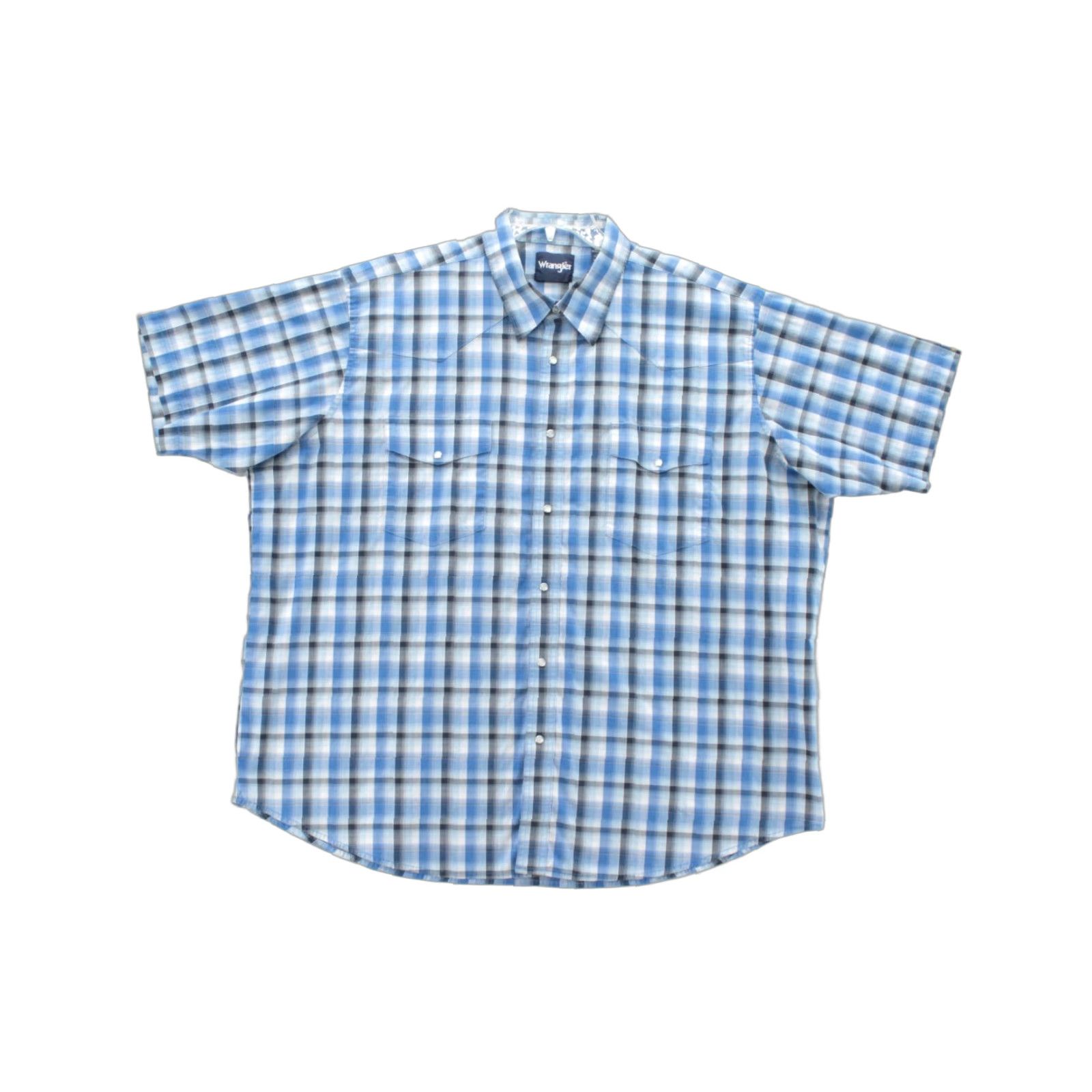 Wrangler VINTAGE Wrangler Shirt Mens 3XL Blue Plaid Pearl Snap Cowboy Western Retro Shirt Size US XXL / EU 58 / 5 - 1 Thumbnail