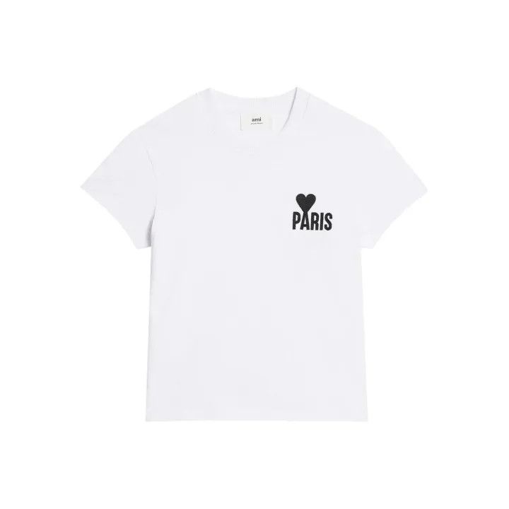 AMI AMI Paris Embroidered Heart Short Sleeve T-Shirt 0079 Size US S / EU 44-46 / 1 - 1 Thumbnail