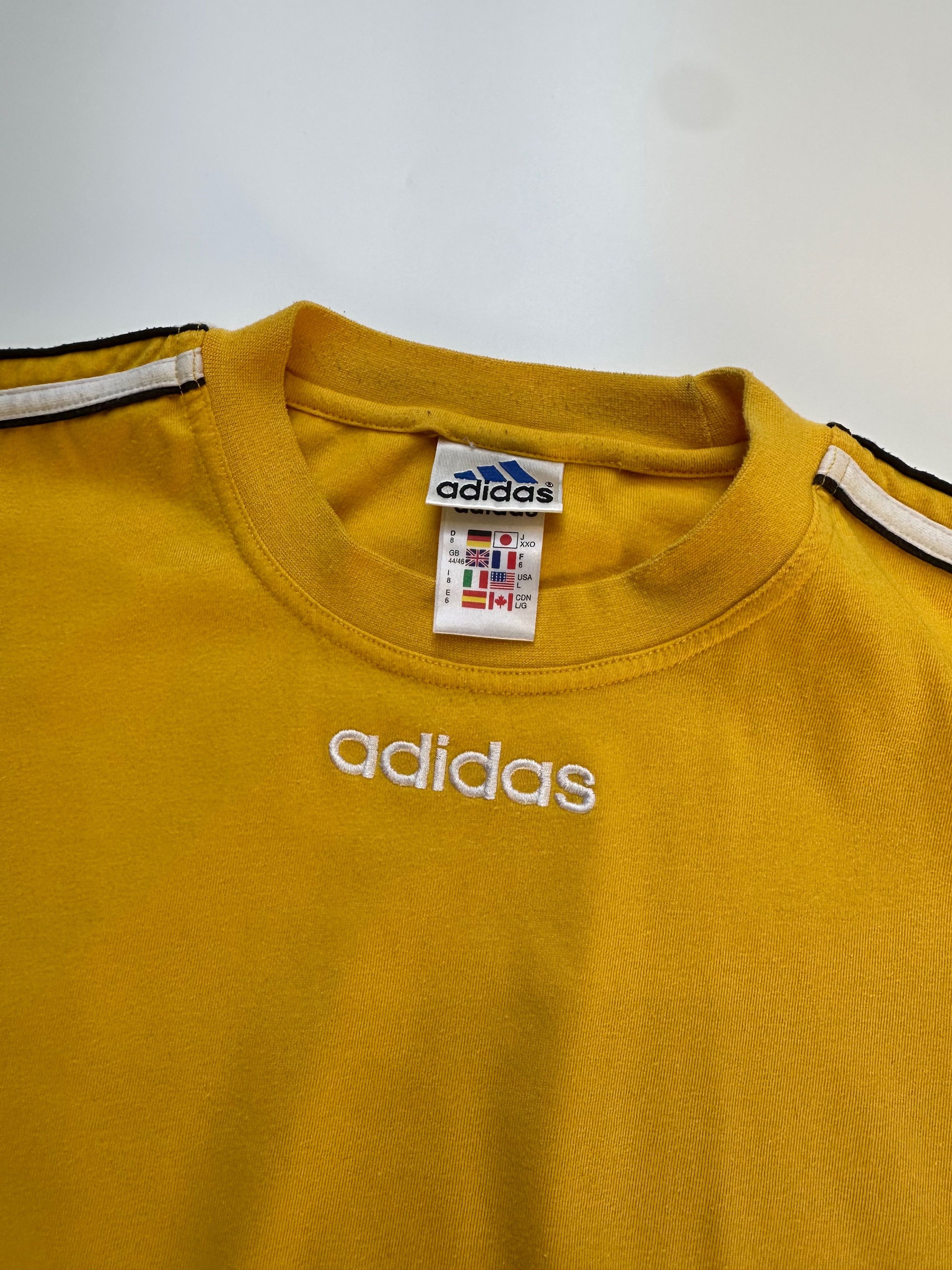 Adidas 90's Vintage Adidas T shirt yellow Size US L / EU 52-54 / 3 - 6 Thumbnail