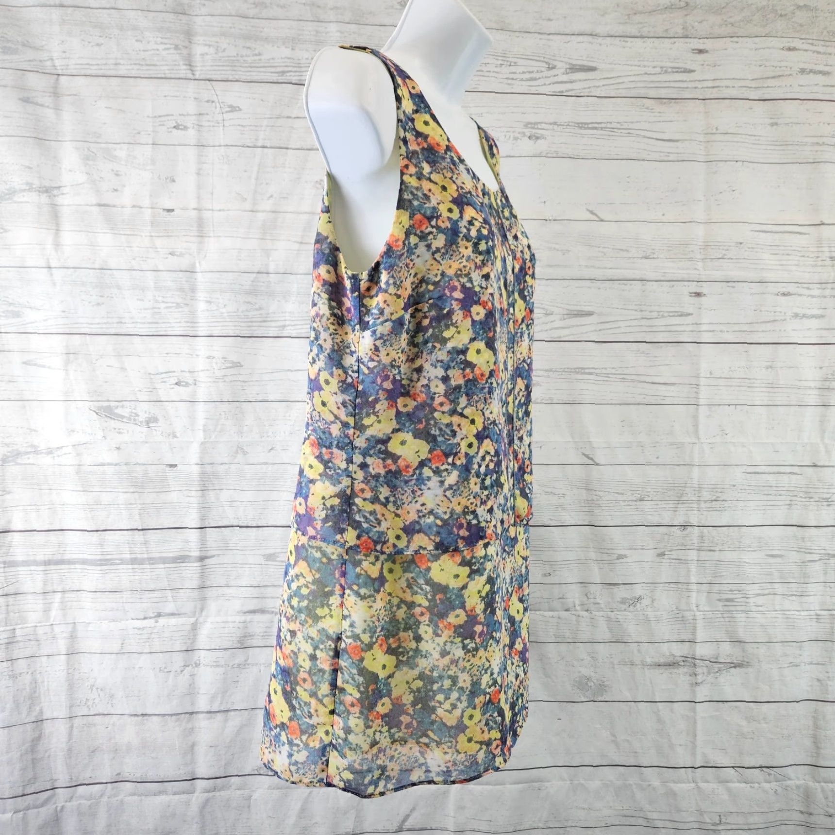 Vintage Cabi 5041 Blouse Womens Positano Yellow Floral Sleeveless Scoop Neck Sz S Shirt Ladies Size S / US 4 / IT 40 - 3 Thumbnail
