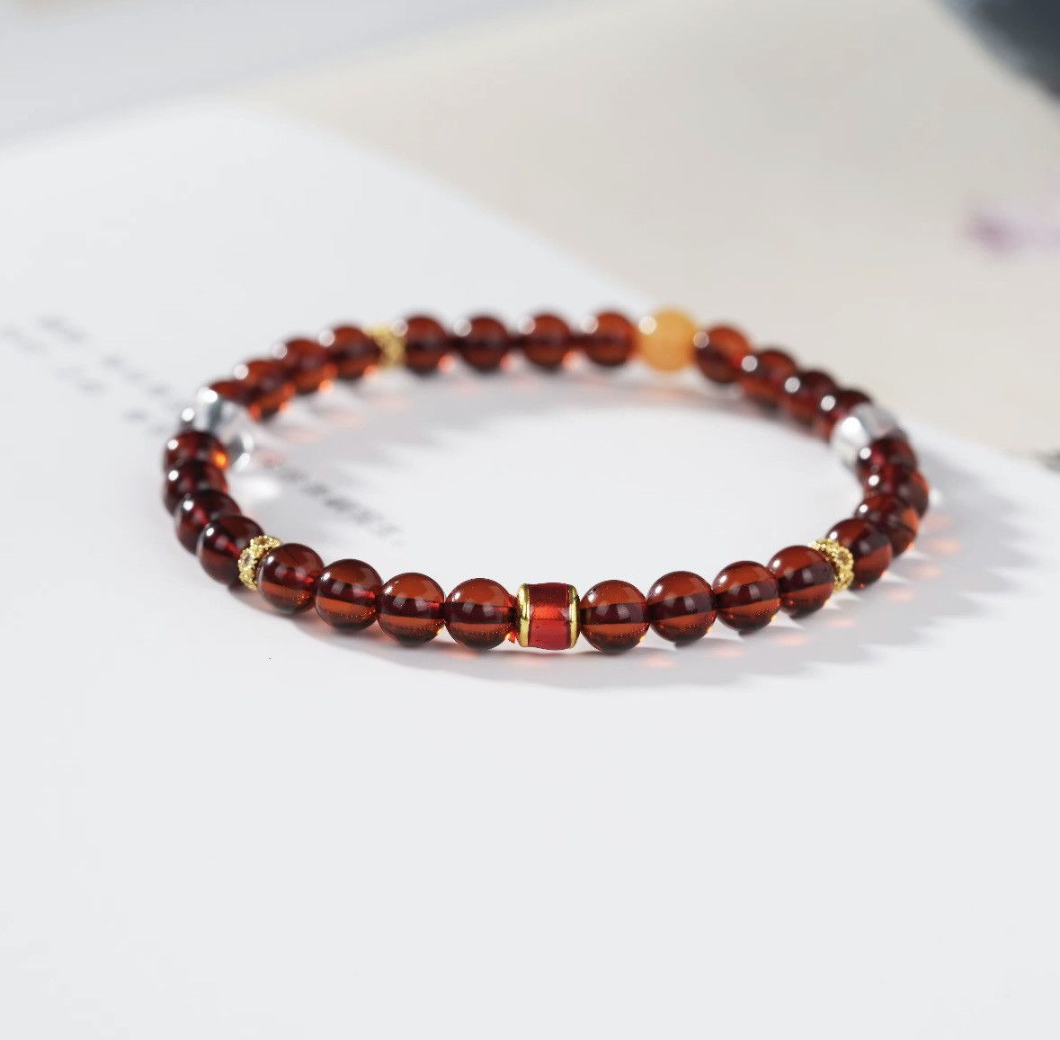 Other Burgundy Gemstone Bracelet Size ONE SIZE - 2 Thumbnail