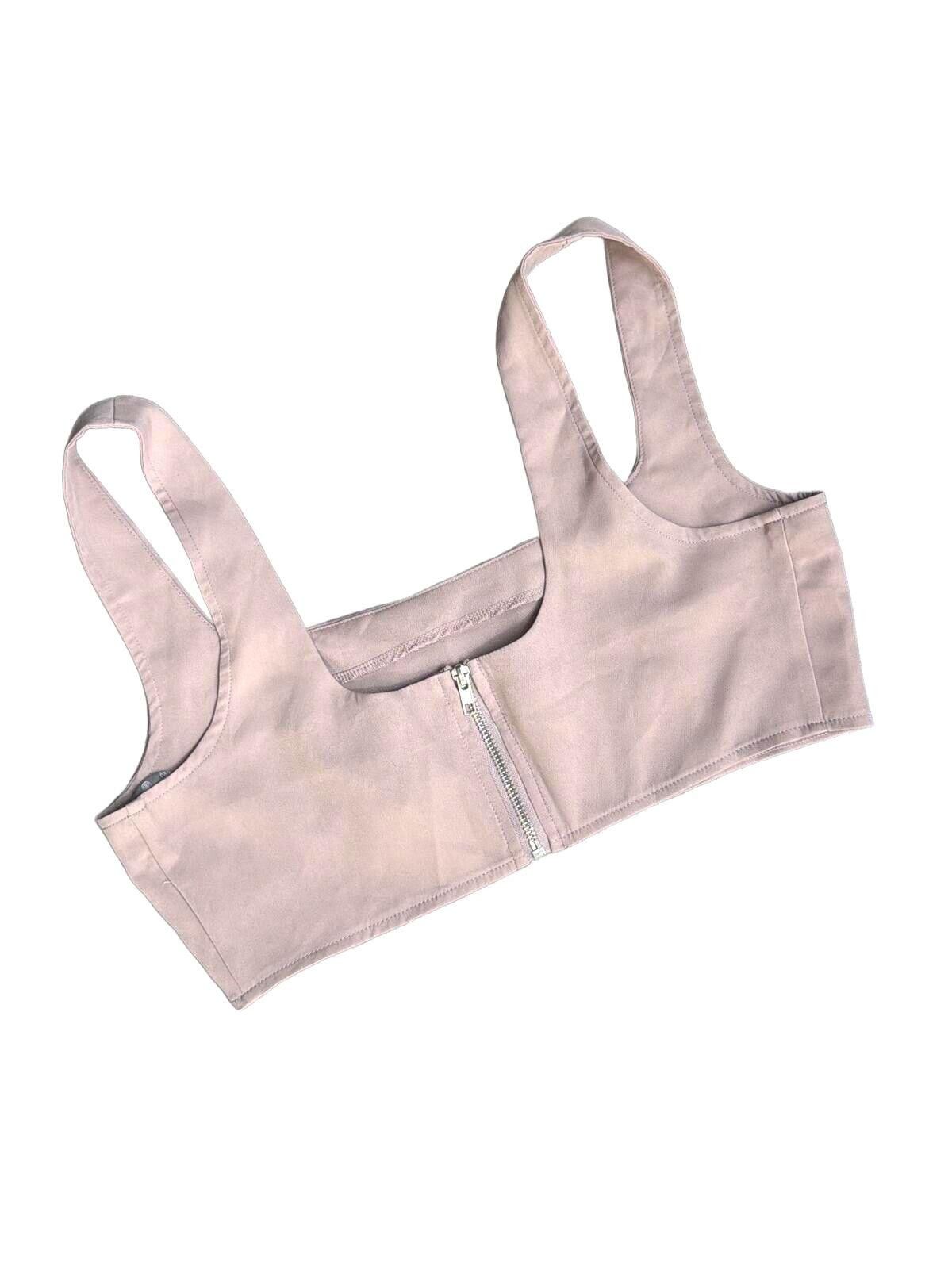 Other MISGUIDED Taupe Crop Top NWT Minimalist Y2K Bralette Tank Size ONE SIZE - 2 Thumbnail
