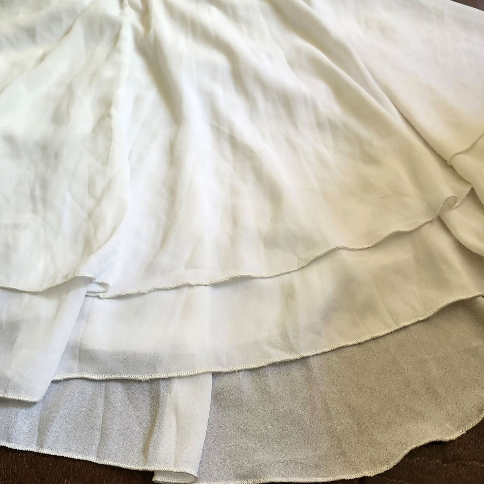 Vintage Lyaner Women's White Layered Skirt Short L Regular XS? (Wait) Size 36" / US 14 / IT 50 - 6 Thumbnail