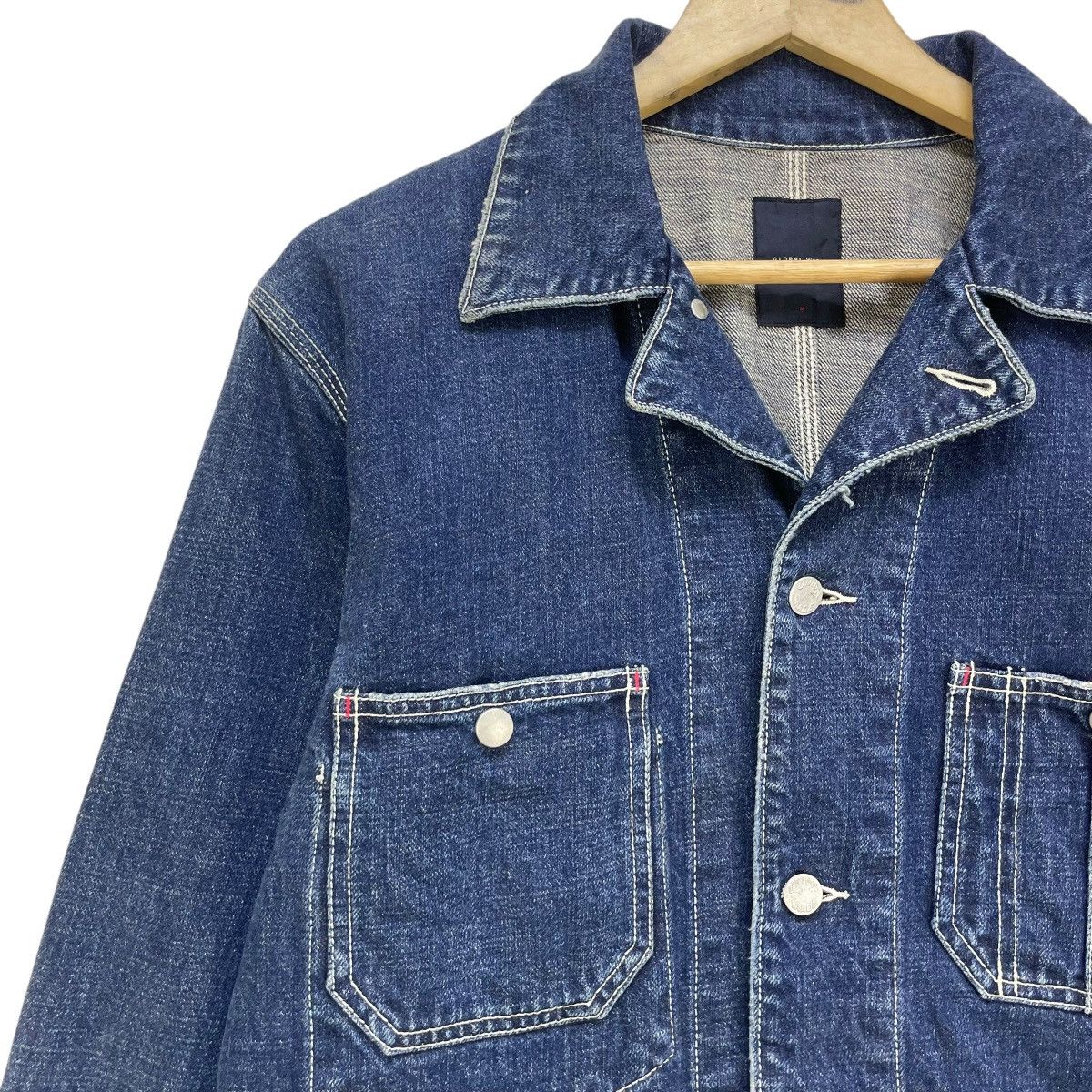 45rpm × Blue Blue Japan × Indigo 💥Vintage Global Work X Union Made Workwear Denim Jacket Size US M / EU 48-50 / 2 - 3 Thumbnail