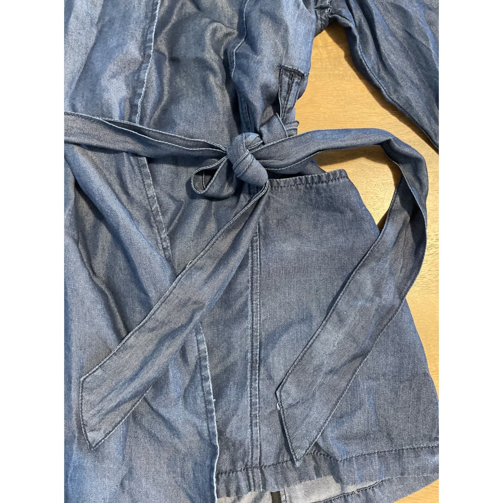 Vintage Tahari Jacket Womens S Belted Long Sleeve Open Front Dark Blue Tencel City 90s Womens Jacket Size S / US 4 / IT 40 - 6 Thumbnail