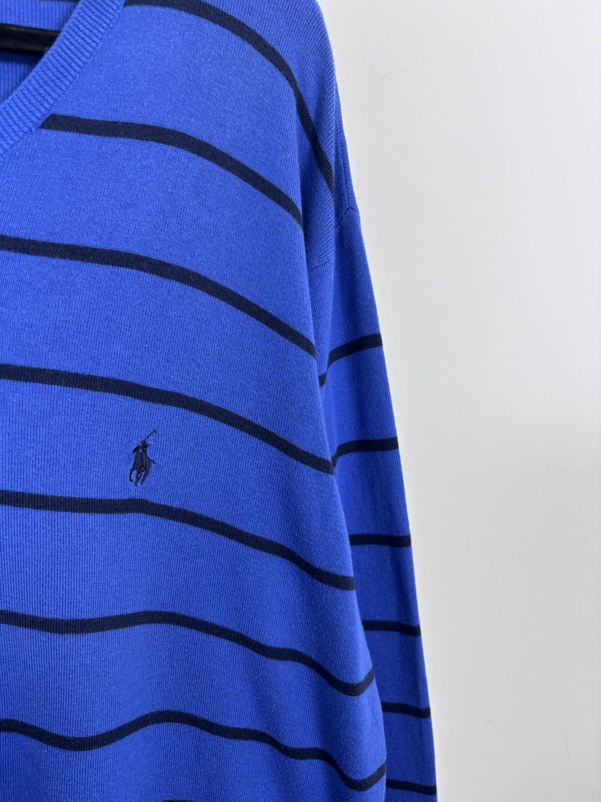 Polo Ralph Lauren Polo Ralph Lauren Men’s Blue Striped V-Neck Sweater Size US XL / EU 56 / 4 - 5 Thumbnail